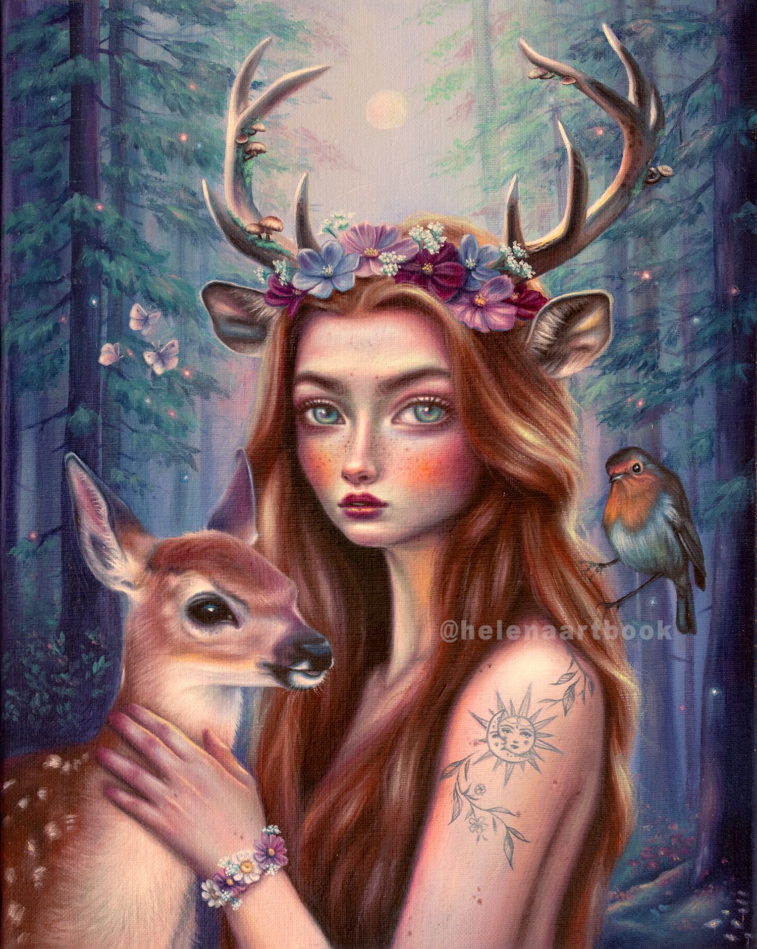 She Grew Antlers (Oil On Canvas, 11x14inch)