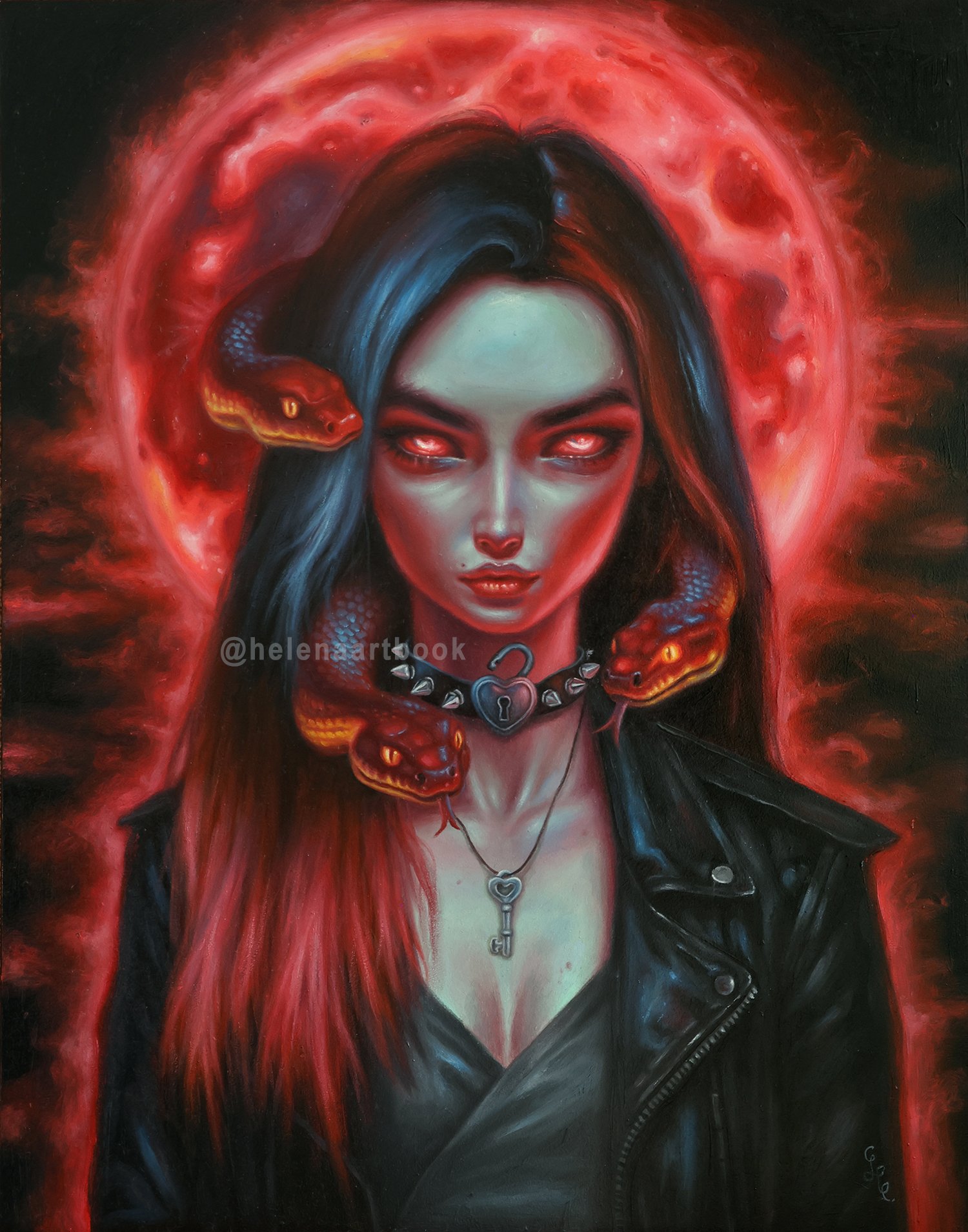 The Fire Gorgon (11x14, Oil On gessobord)