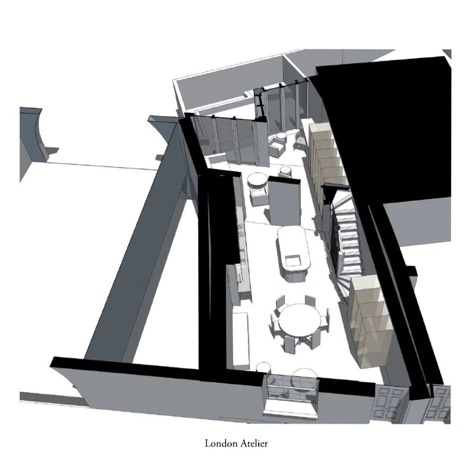 Diamond House, Battersea, London - Refurbishment, remodelling and extension to a former Victorian Bakery⁠
⁠
The House renovation project has a small diamond-shaped footprint and shows the remains of the former bakery with its ovens in the basement an