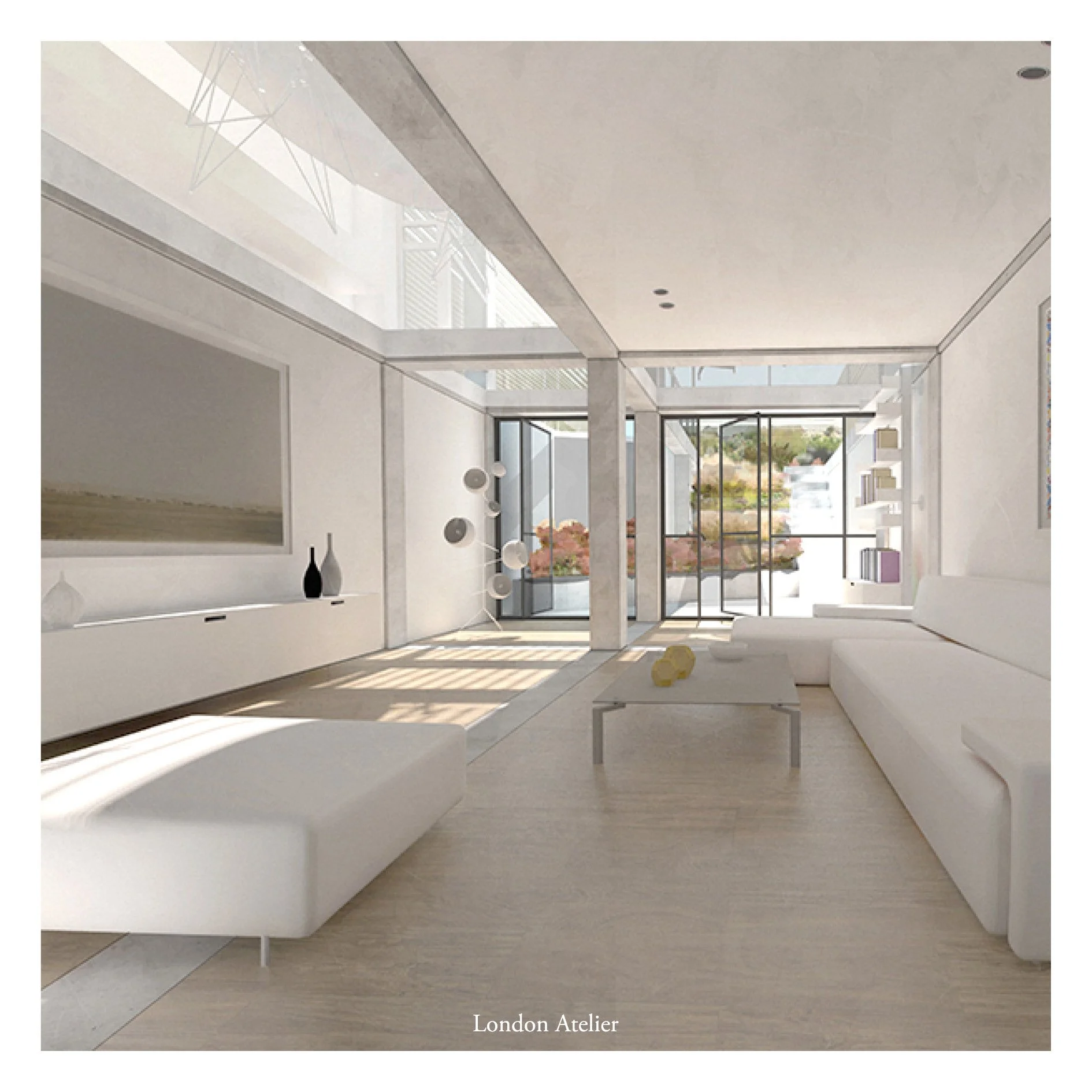 A rear and basement extension involving the remodelling of a Victorian family home in Fulham. Additions in exposed structural concrete provide a distinctive difference between the existing Victorian and new elements, while translucent flooring and a 