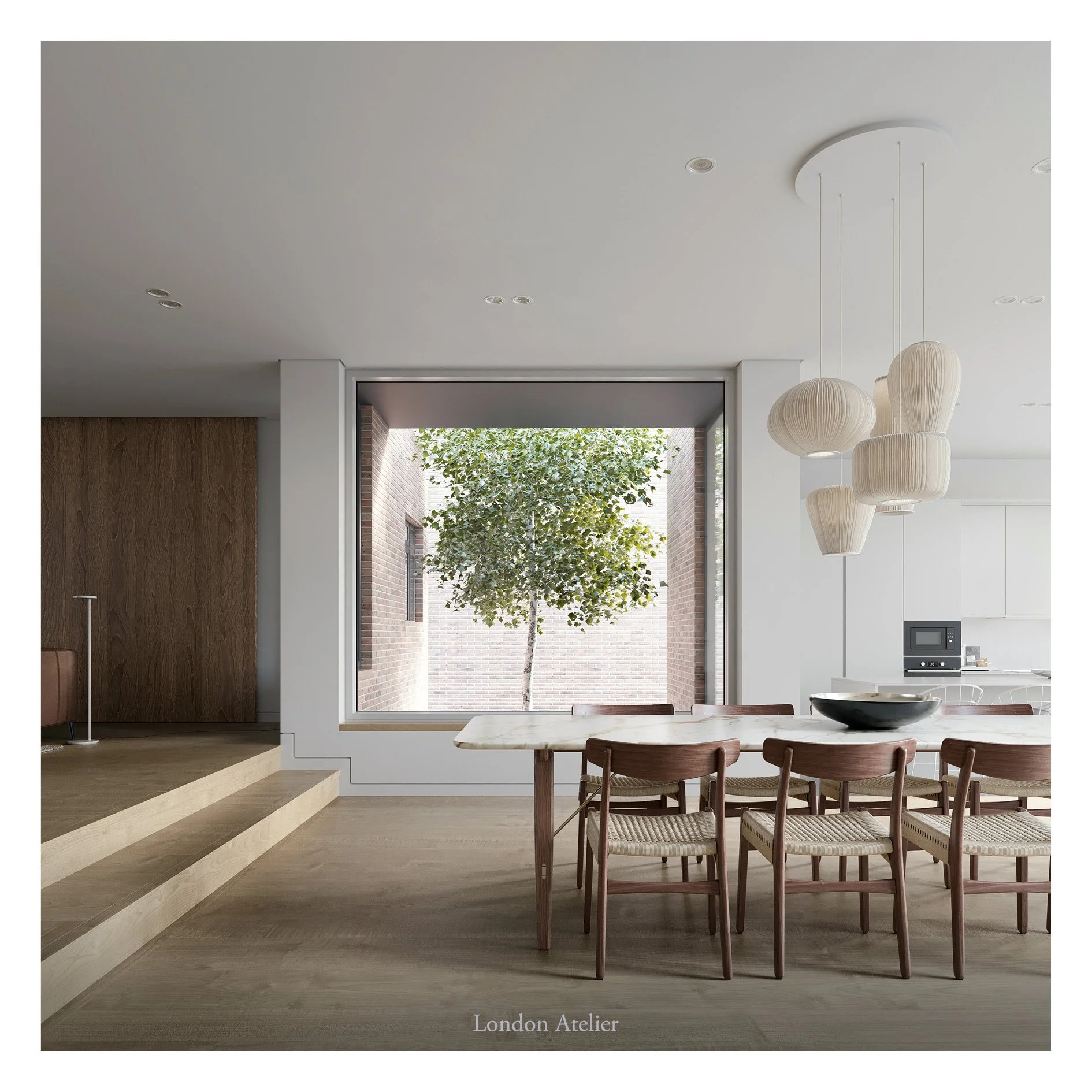 Two new build five-bedroom homes overlooking Richmond Park. Hand-made red brick and cast stone define the exterior, while European oak, Italian stone, and bespoke joinery express a quiet luxury within.
Richmond Park Houses, Putney
#NewBuild #Resident