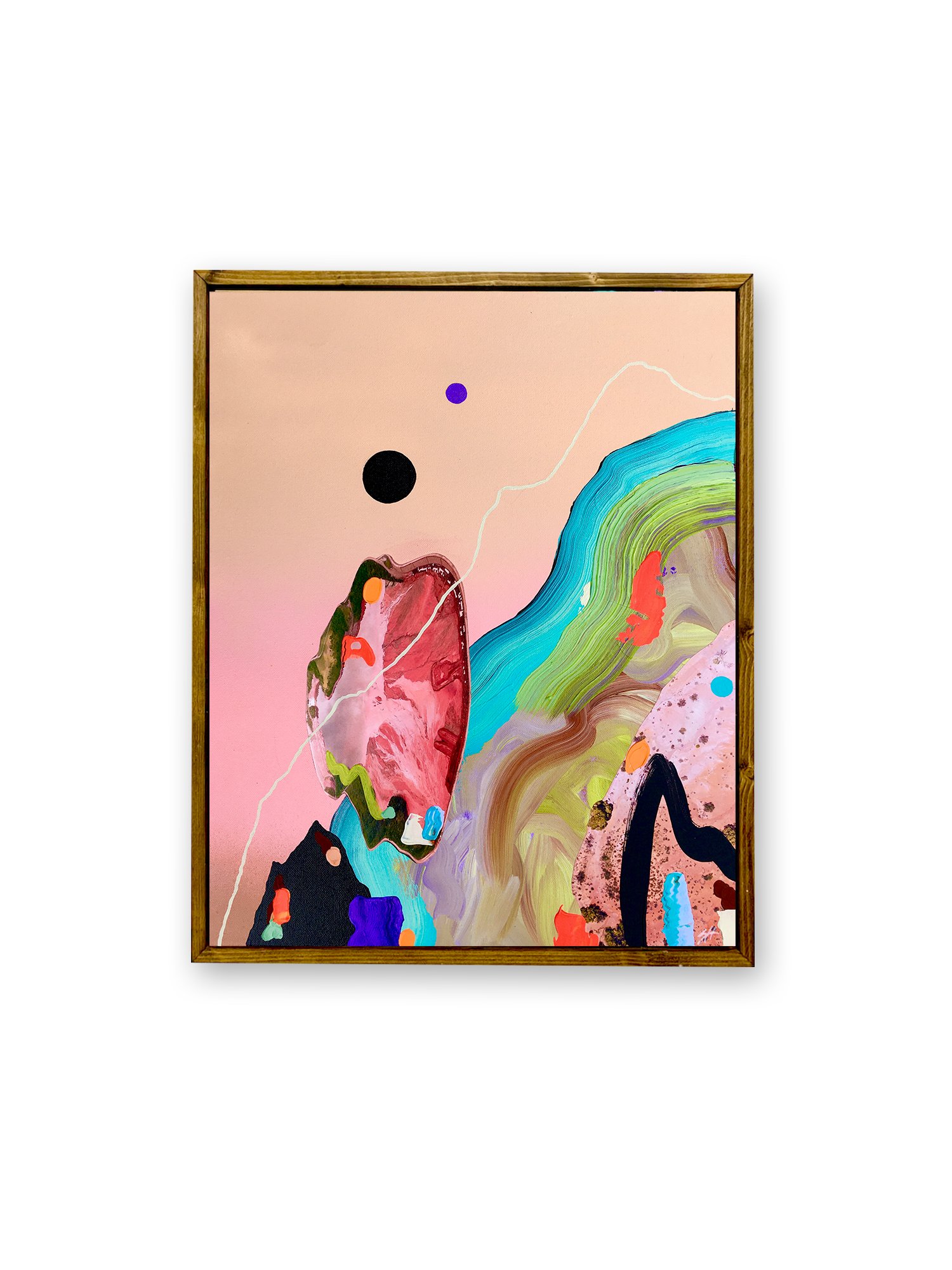 'Desert Sun', 16x20 inches. 2021.
Acrylic, collage and spray paint on canvas.
Sold.