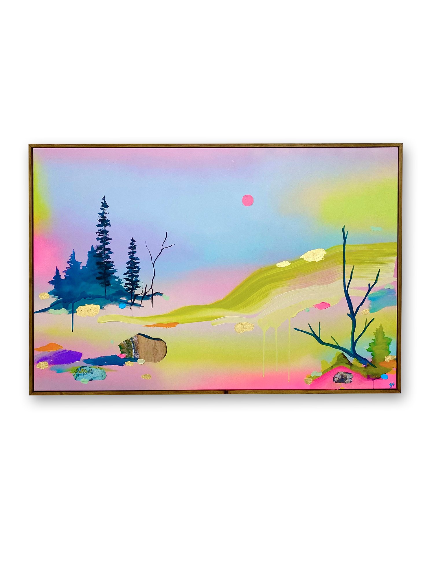 'Journey to Heaven', 24x36 inches. 2023.
Acrylic, collage, gold leaf and spray paint on canvas.
Sold.