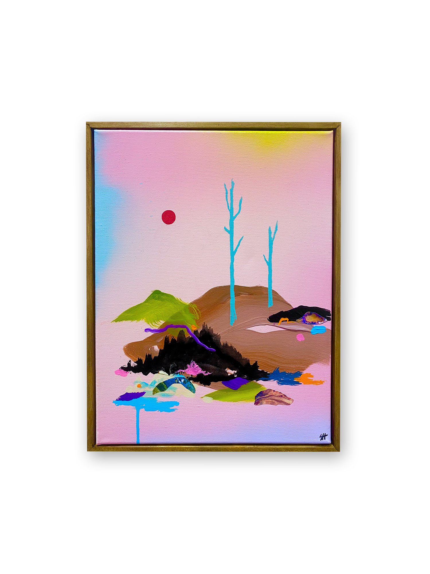 'Wilderness', 12x16 inches. 2023.
Acrylic, collage, and spray paint on canvas.
Available.