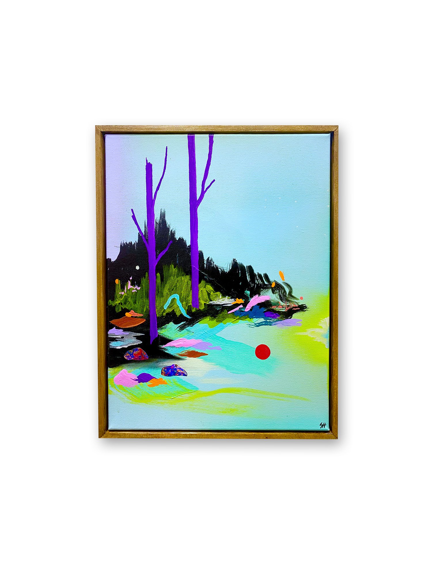'Hidden', 12x16 inches. 2023.
Acrylic, collage, and spray paint on canvas.
Sold.