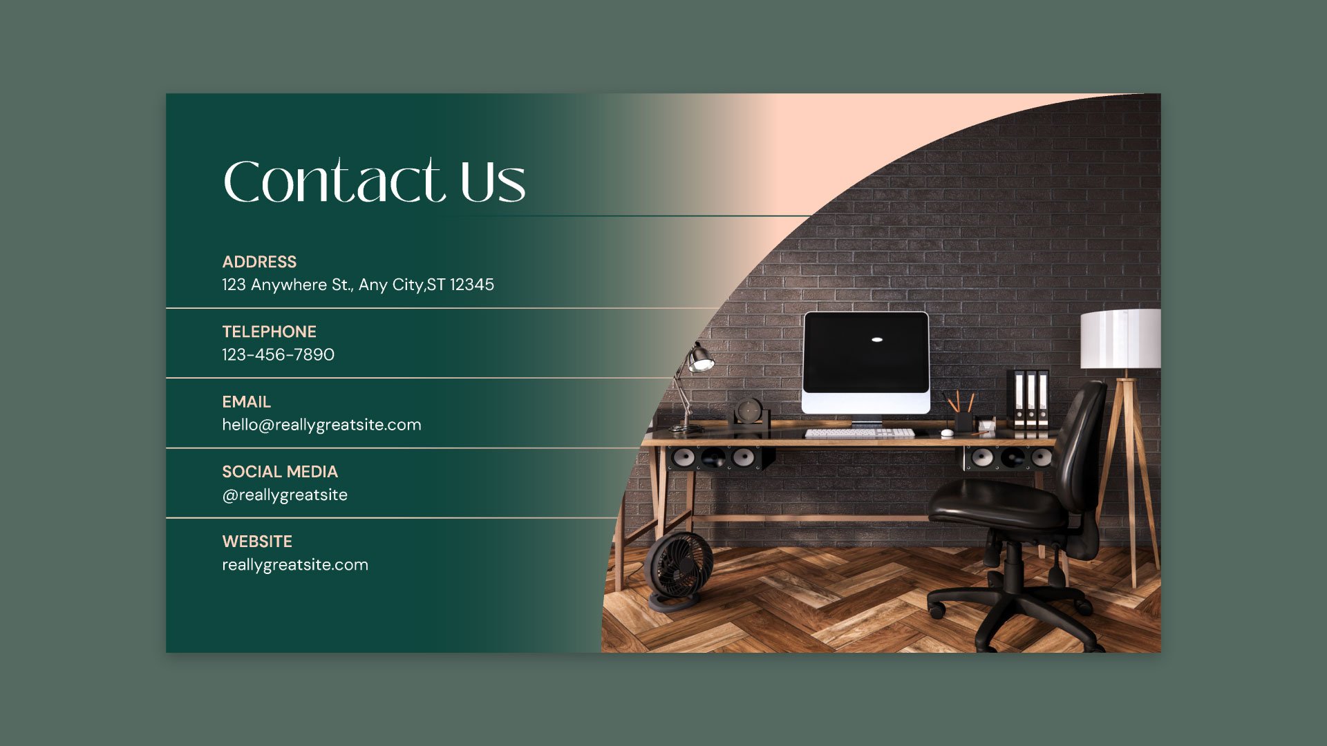 Contact Page from the Modern Apartment for Sale presentation, featuring an elegant design that facilitates communication