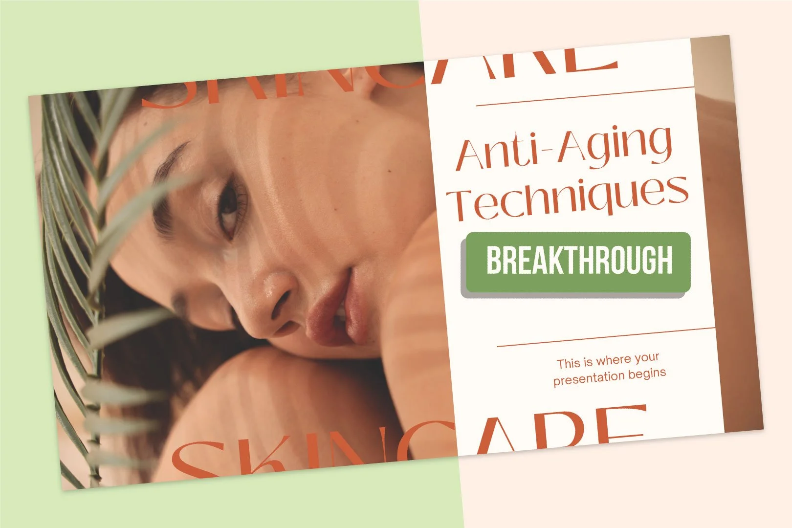 Cover page of Anti-Aging Skincare business presentation, designed by Quirk Design Studio