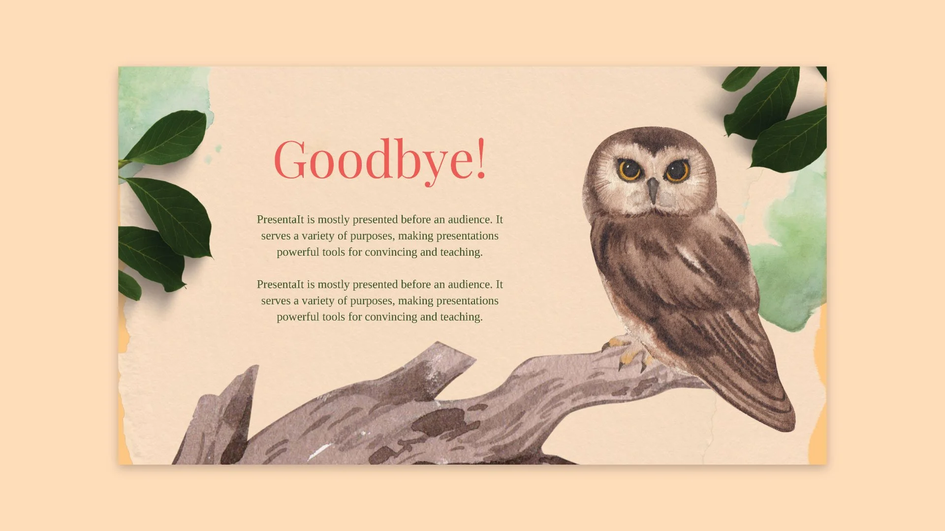 Goodbye page of the Wild Life newsletter featuring cheerful illustrations, providing a friendly farewell to readers.