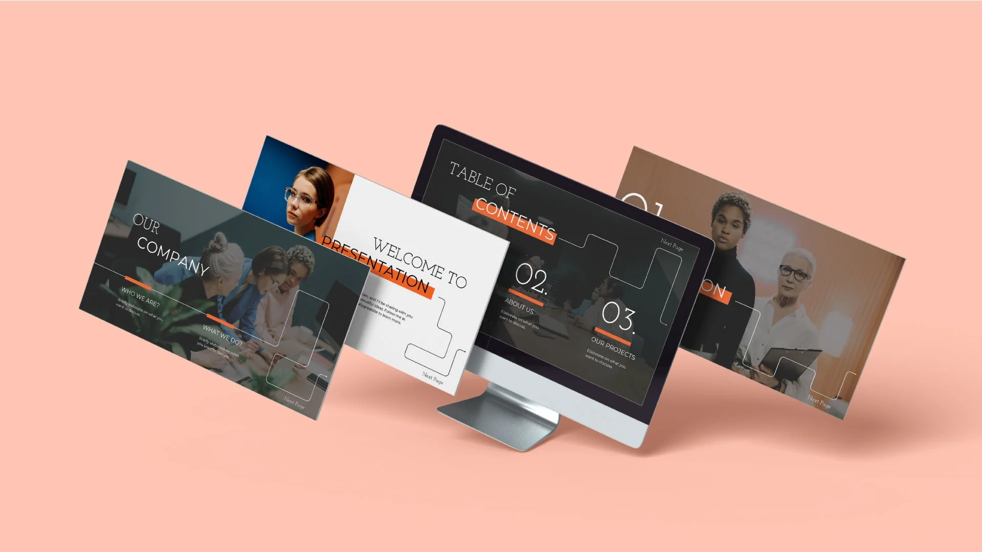 Corporate Job Description business presentation, 4-page mockup showcasing clean and professional layout by Quirk Design Studio