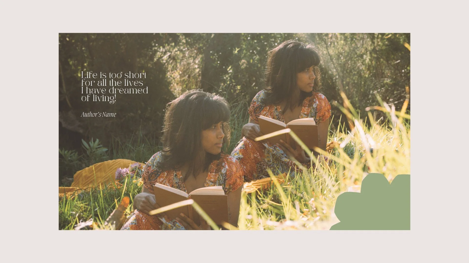 Photo and Quote Page from the World Poetry Day presentation, elegantly designed in pastel Matisse style by Quirk Studio