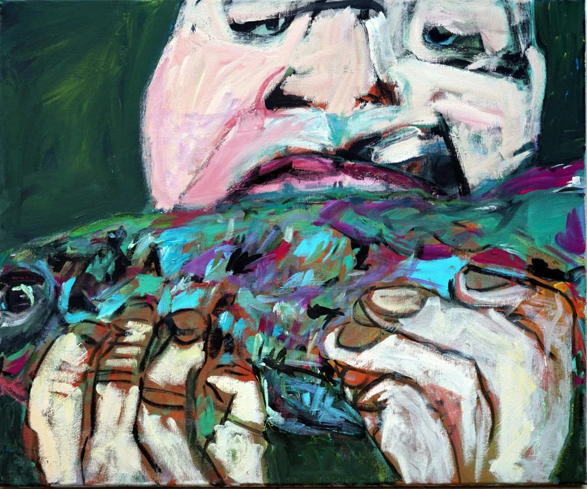 Ich liebe Fisch 2025, Acryl auf Leinwand, 50 x 60 cm