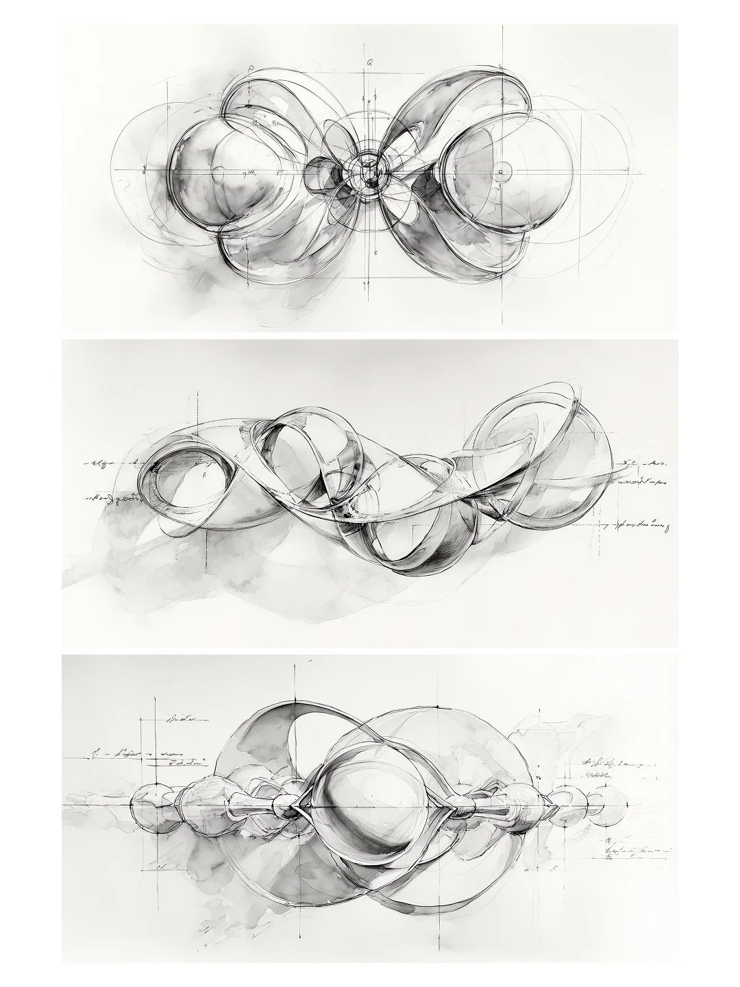 015 Singularity Sketches, Set of Three Oversized Art Prints
