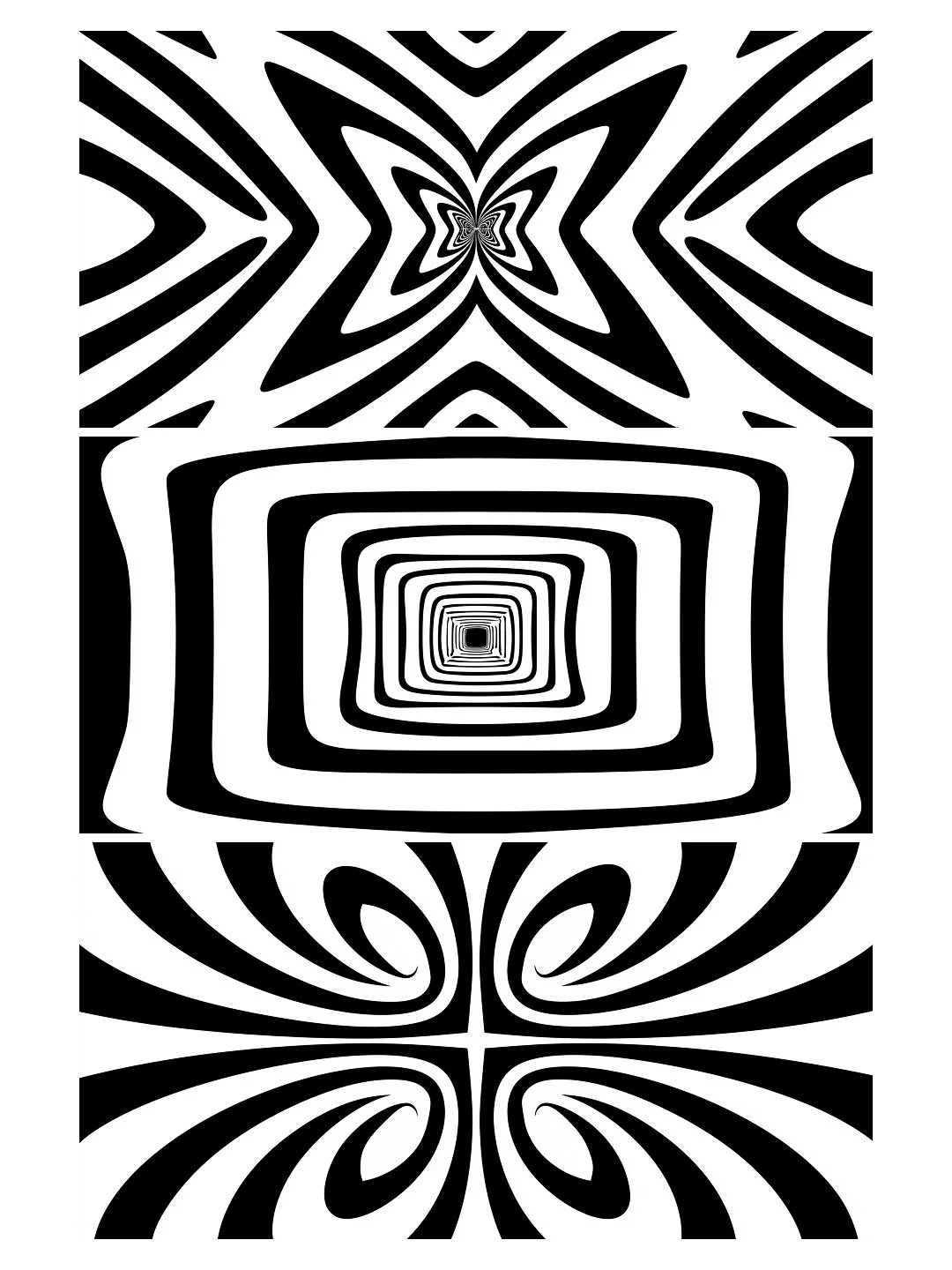 039 Hypnotic Movement, Set of Three Oversized Art Prints