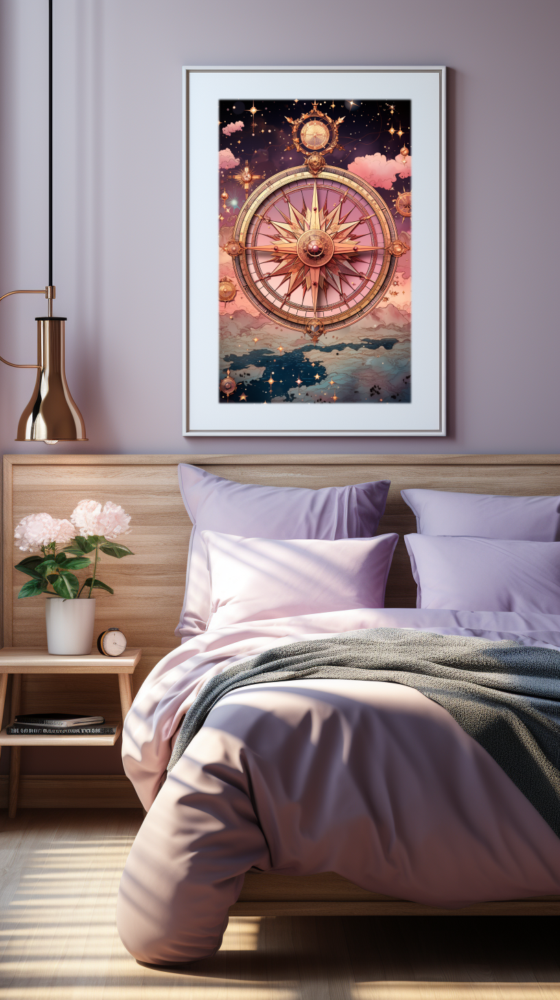 006 Vibrant Vintage Illustration of Antique Star Map | Large Size ...