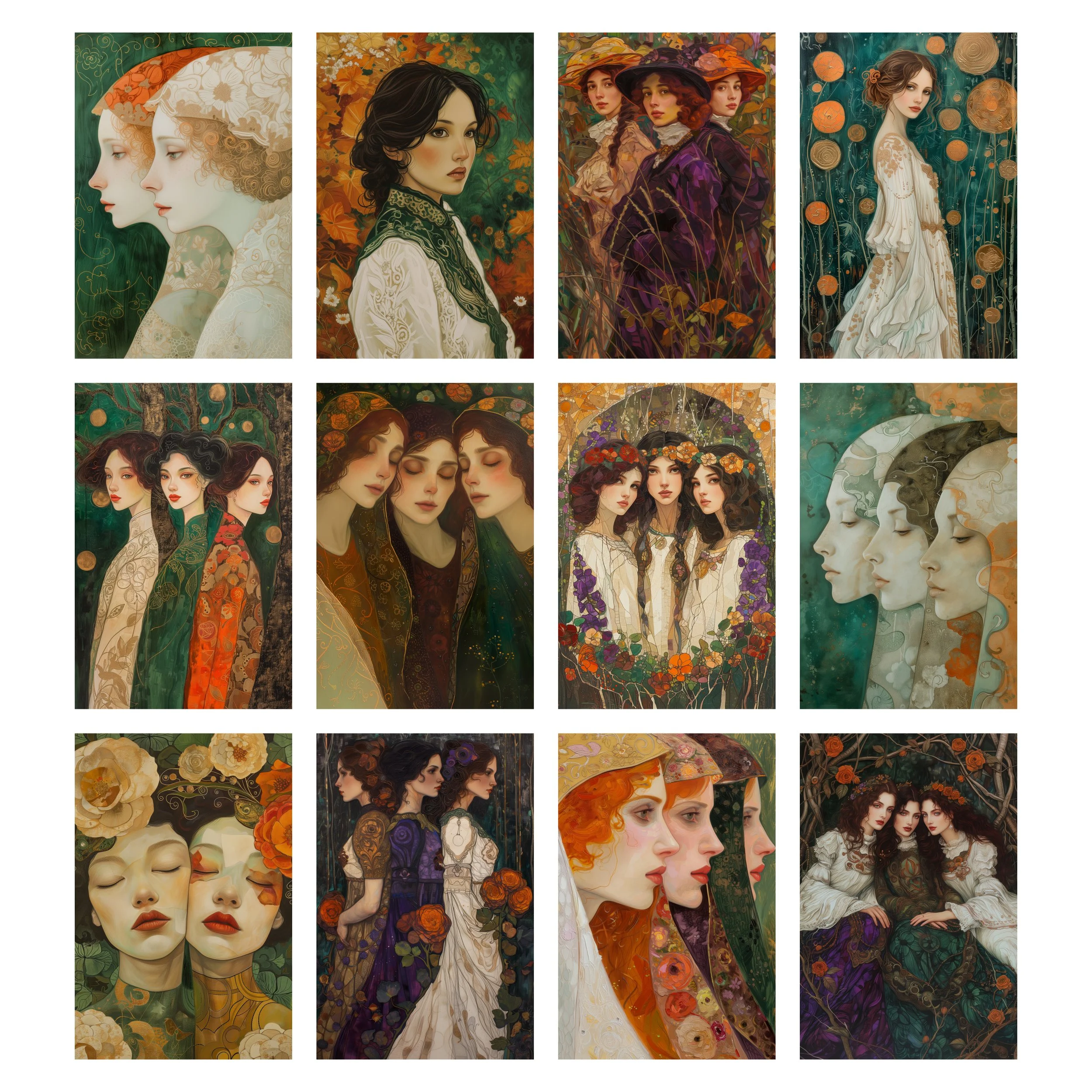 Portrait Printables Featuring Ladies in White