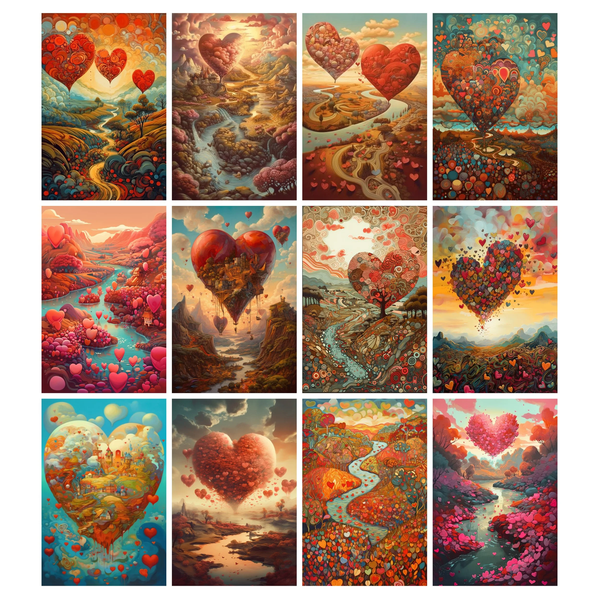 Heart Symbol Abstract Landscape