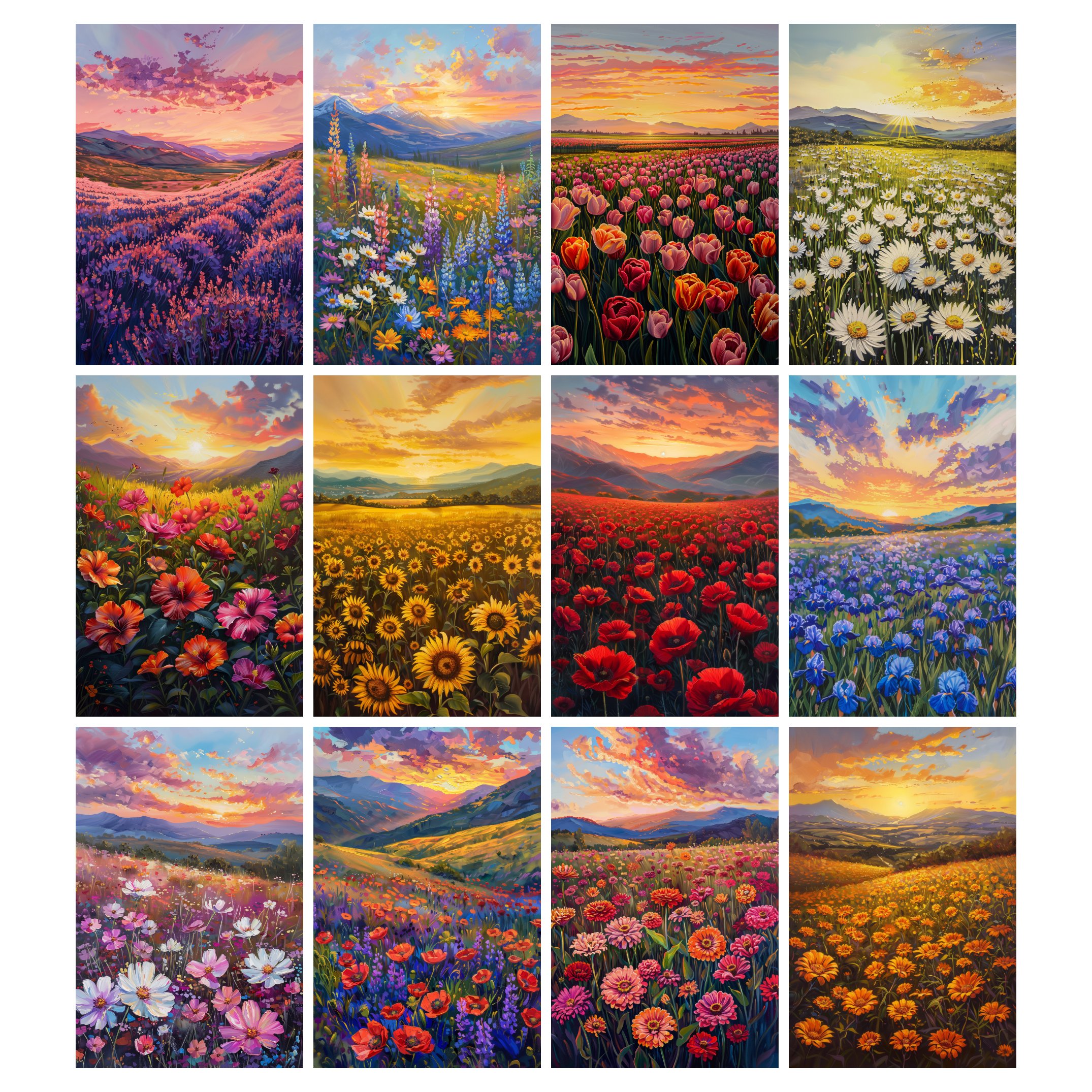 Fields of Sunset Blooms