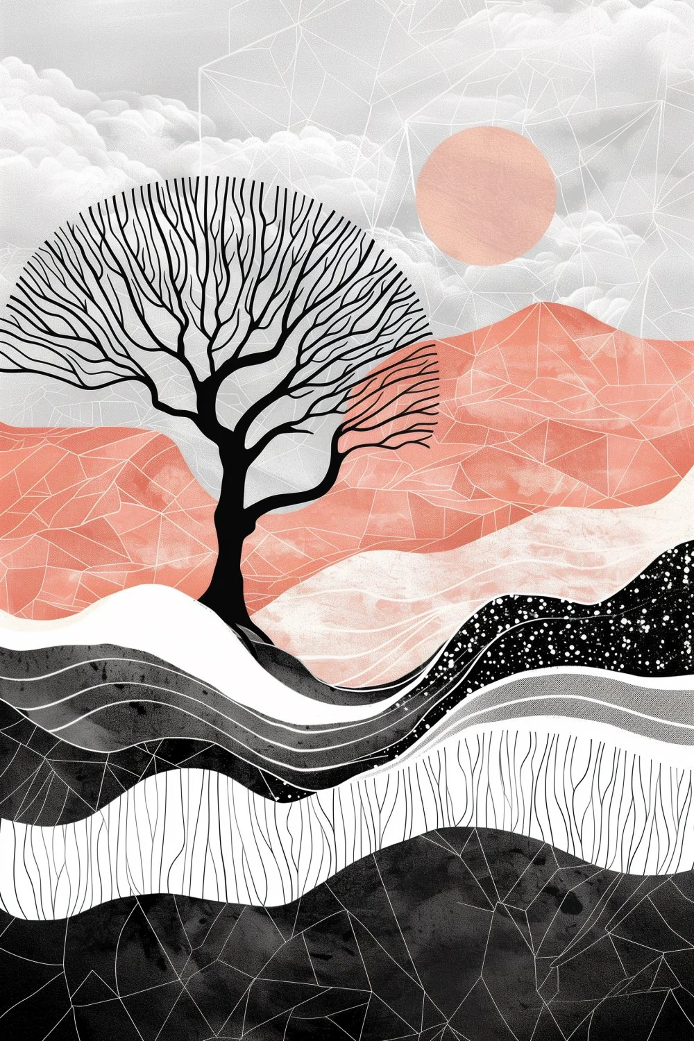 889 Minimalist Landscape of Hills and Shapes