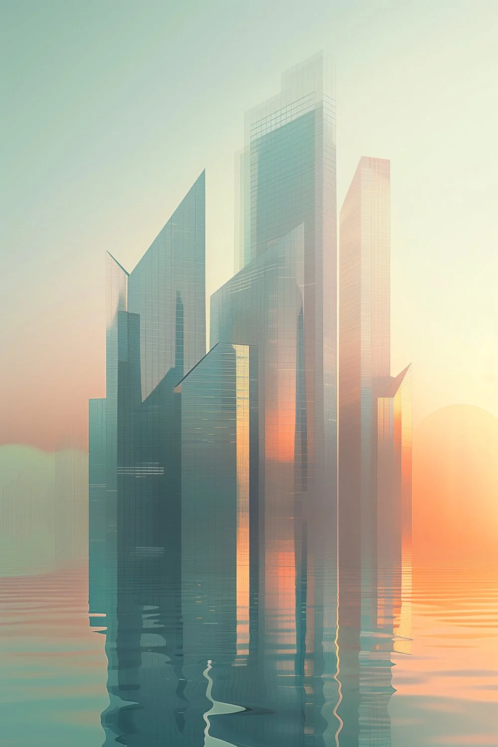 904 Futuristic Foggy Cityscape