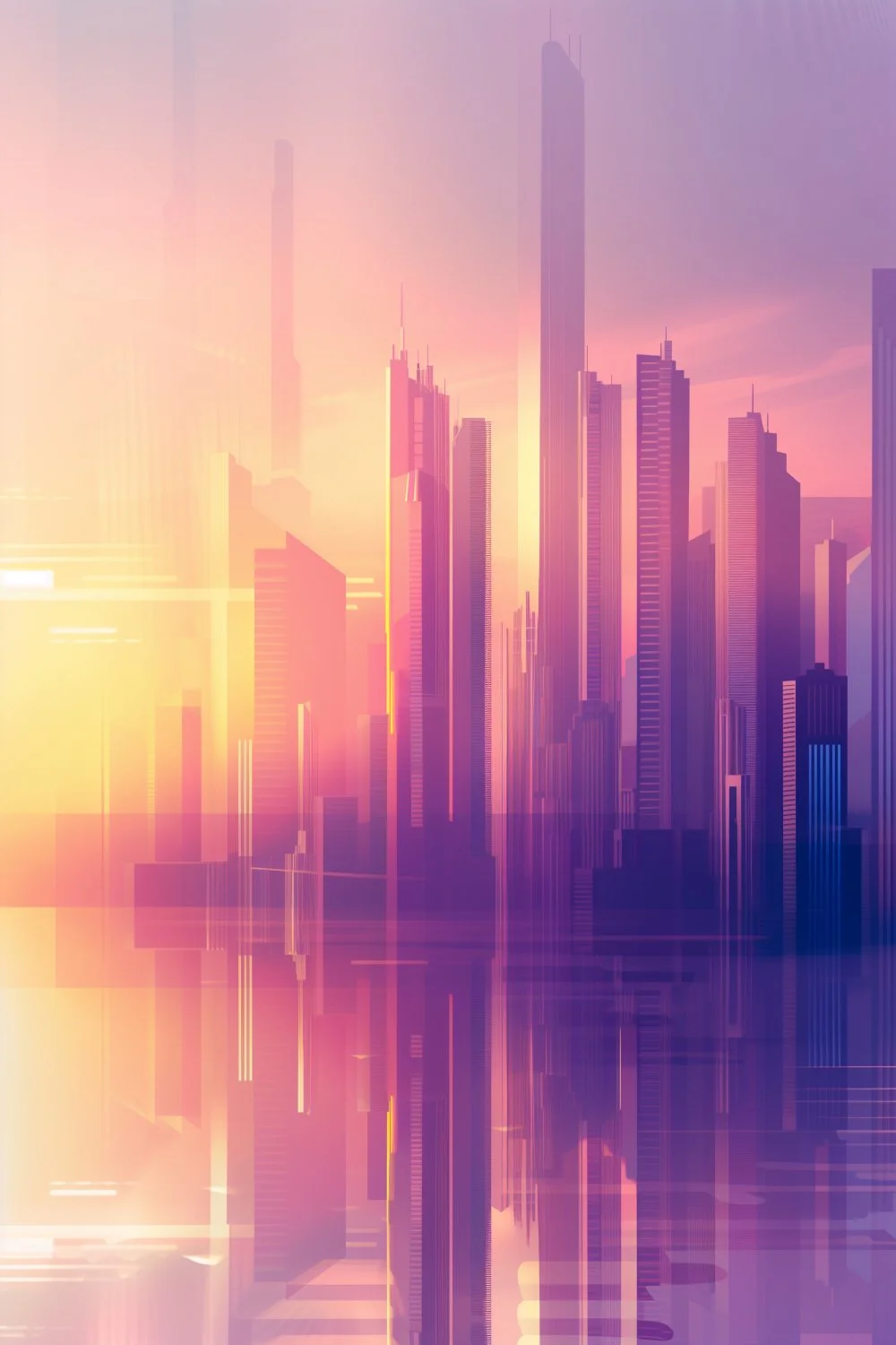 905 Futuristic Foggy Cityscape