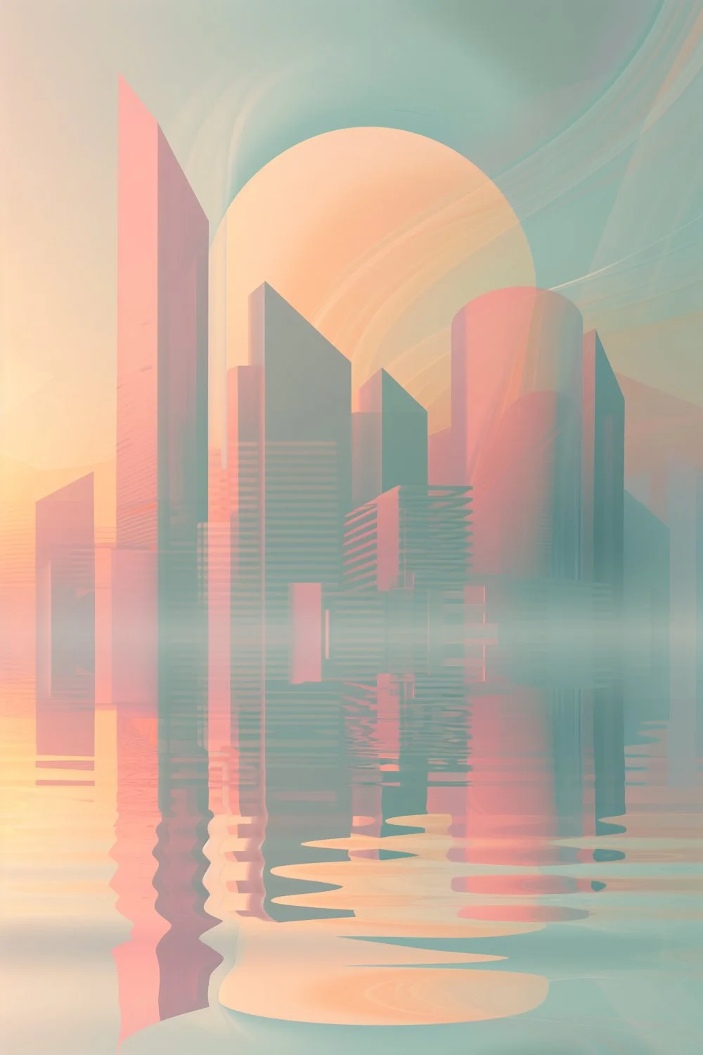 906 Futuristic Foggy Cityscape