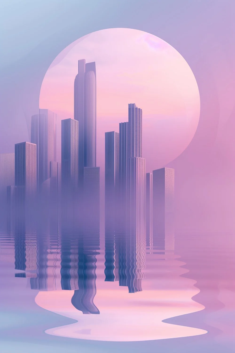 910 Futuristic Foggy Cityscape
