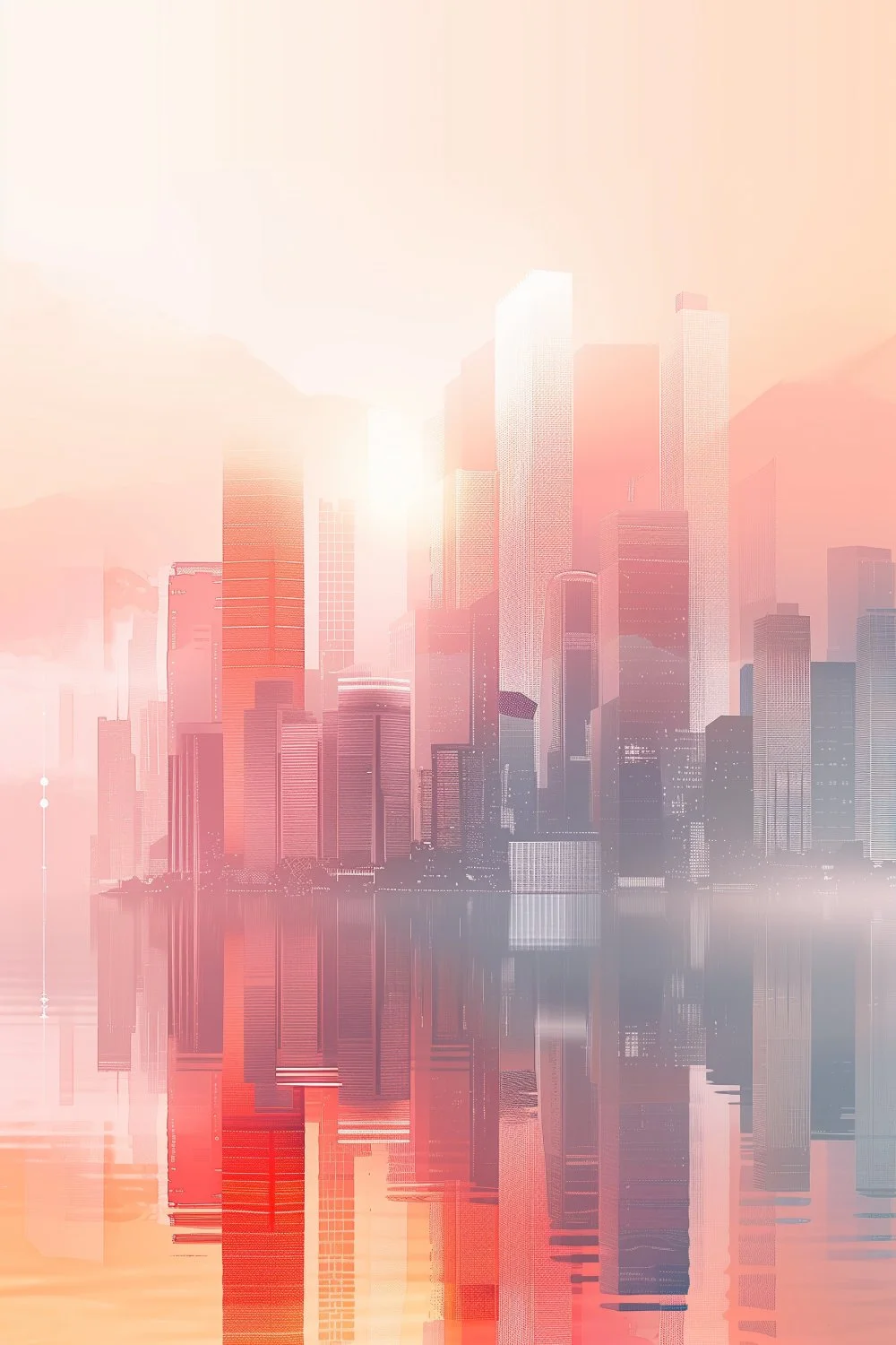 912 Futuristic Foggy Cityscape