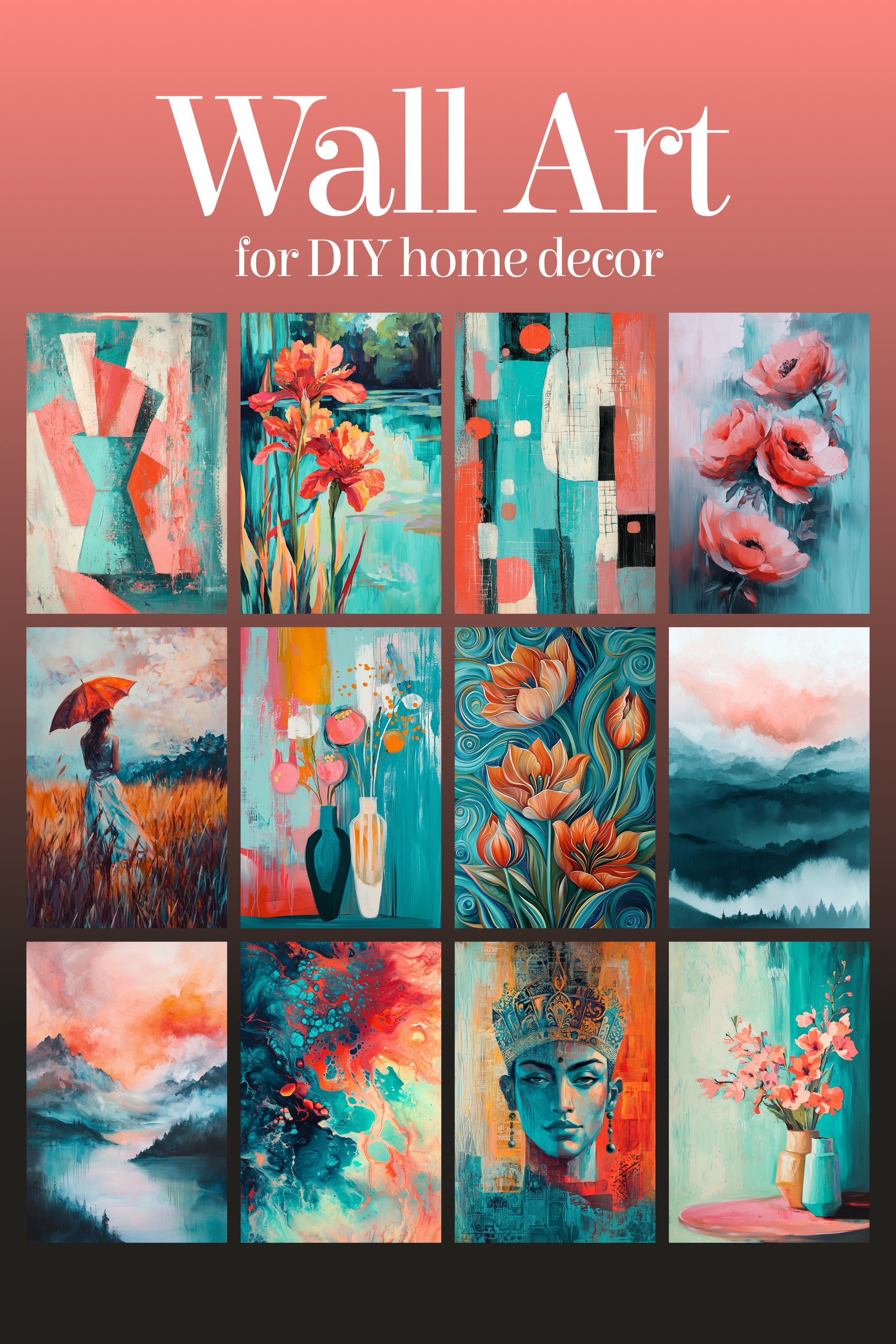 001-012 Turquoise and Coral