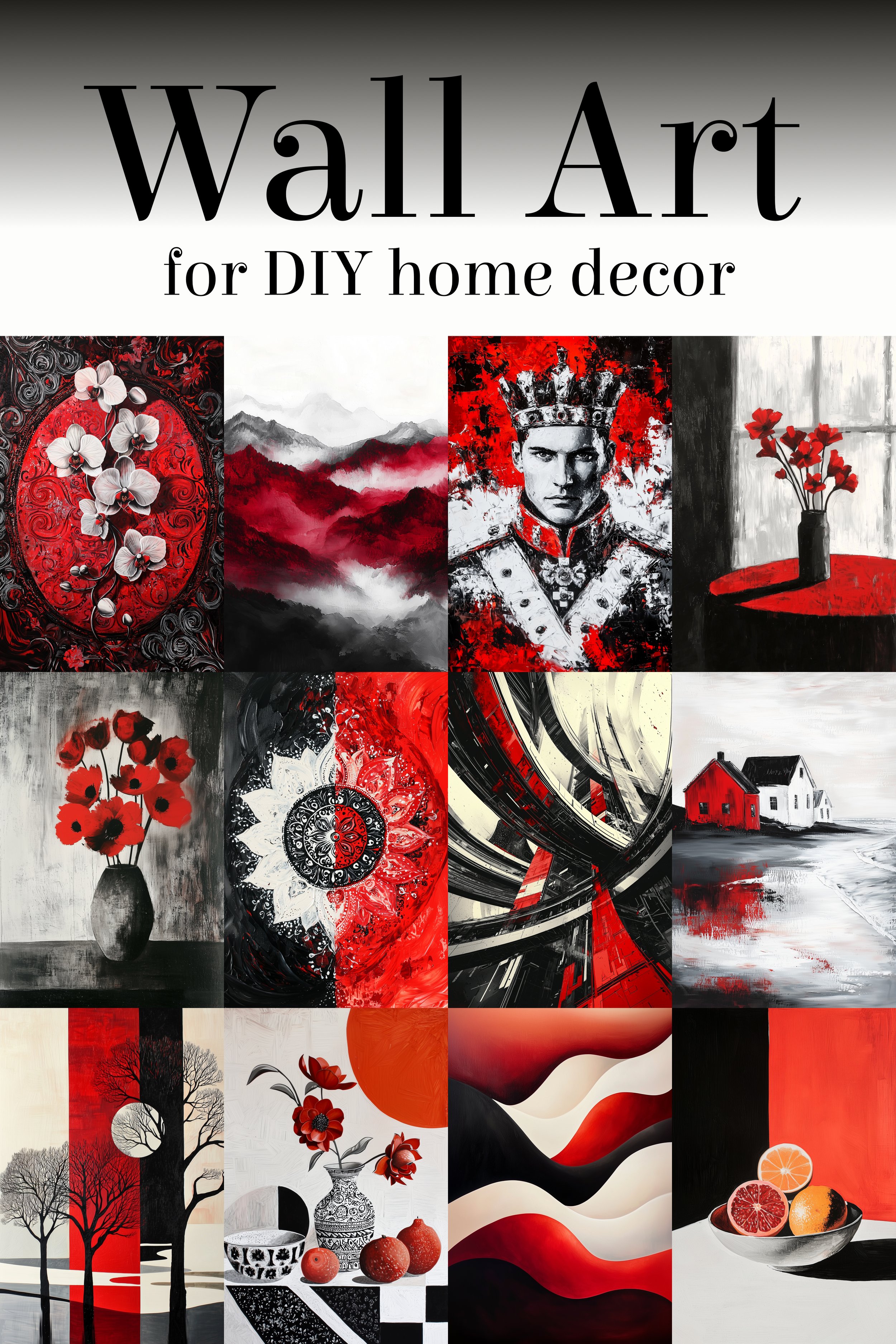 001-012 Red, Black and White