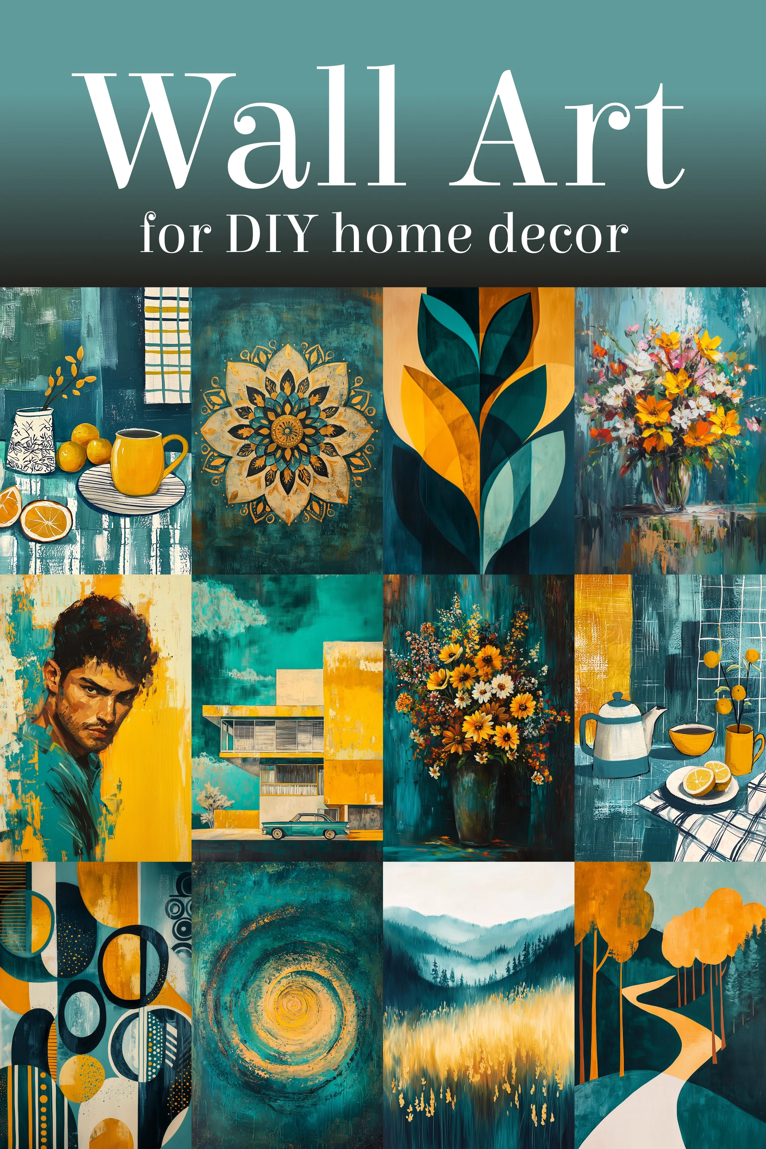 001-012 Teal and Mustard