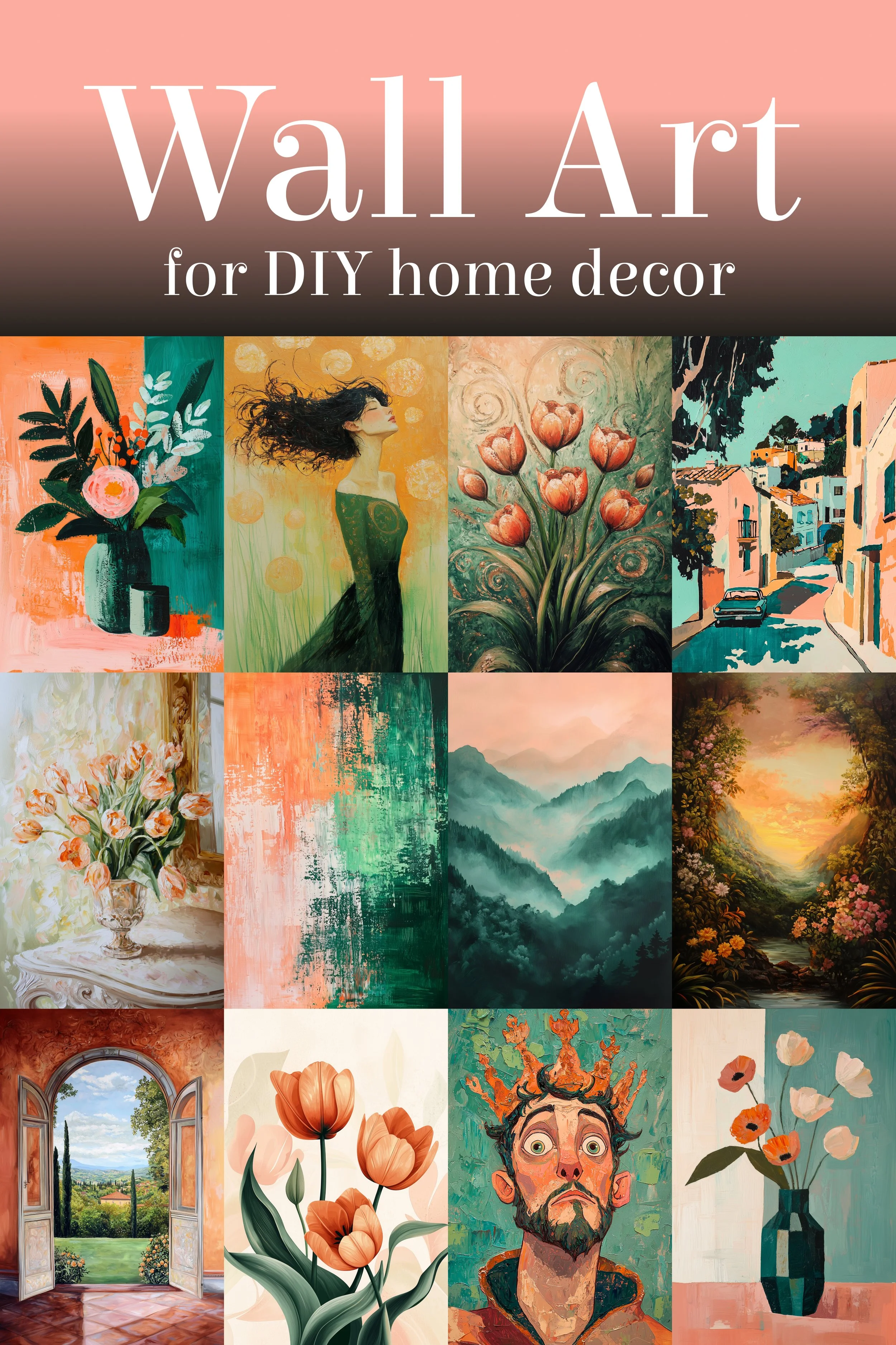 001-012 Emerald Green and Peach