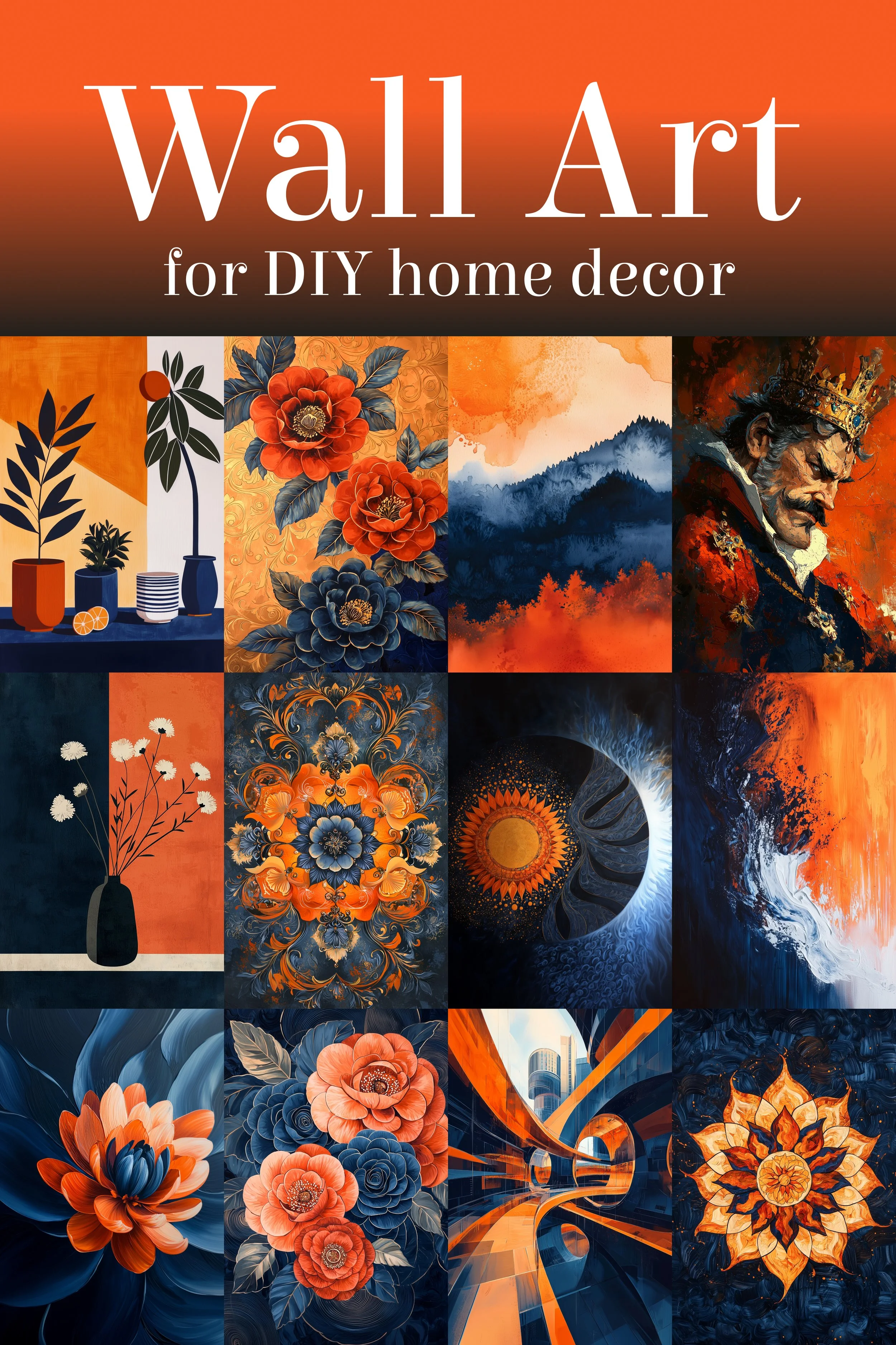 001-012 Burnt Orange and Navy Blue