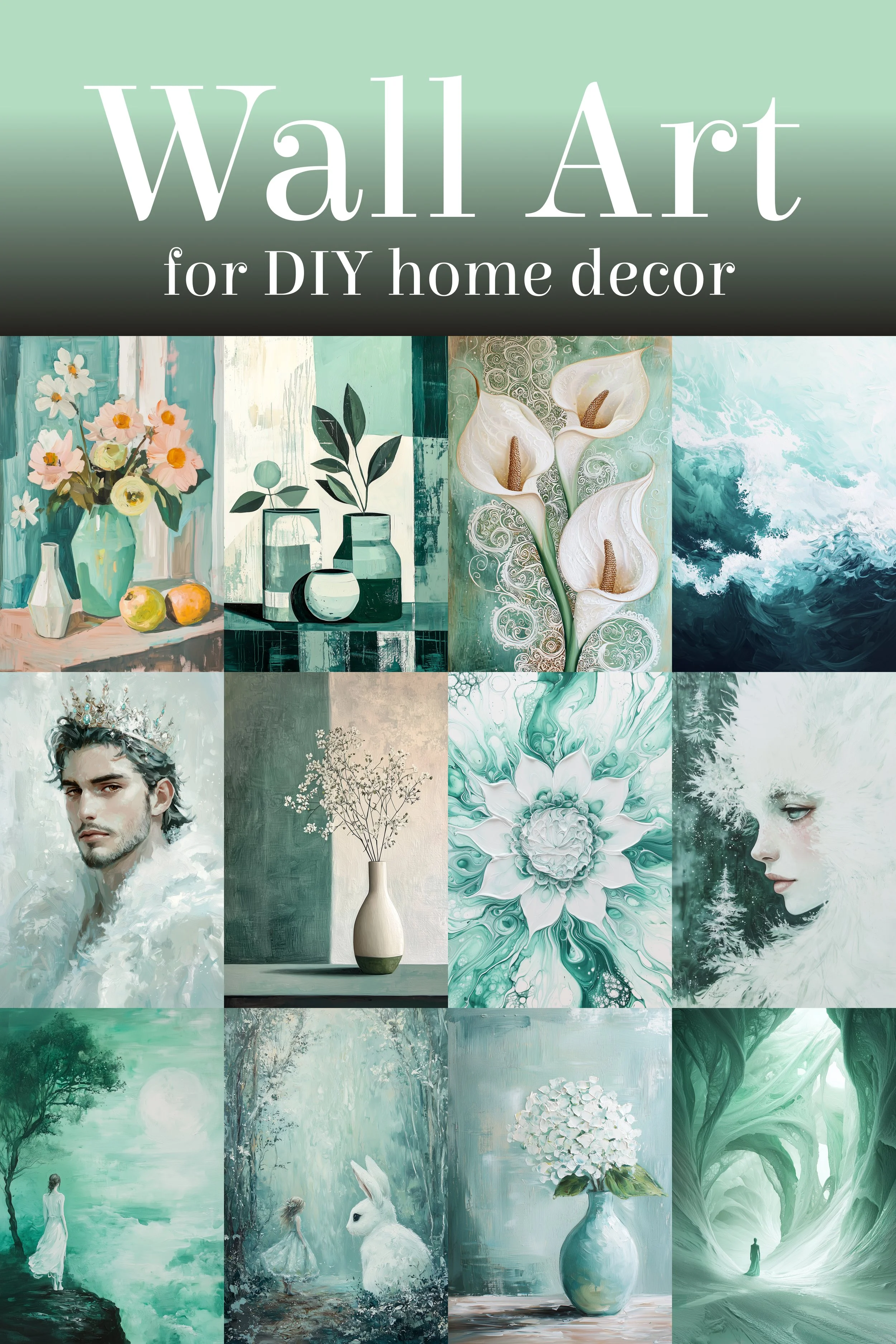 001-012 Mint Green and White