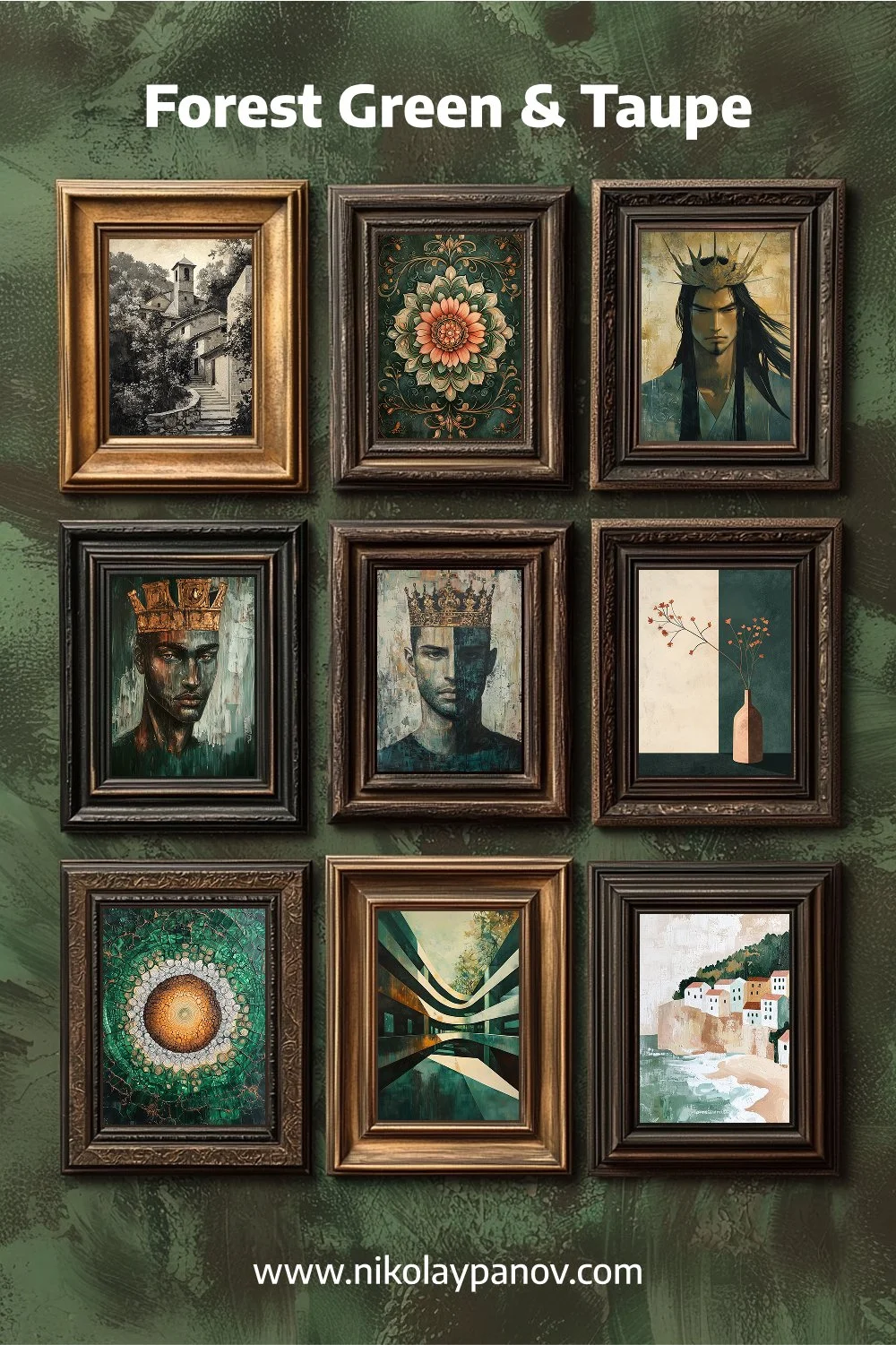 001-009 Forest Green and Taupe