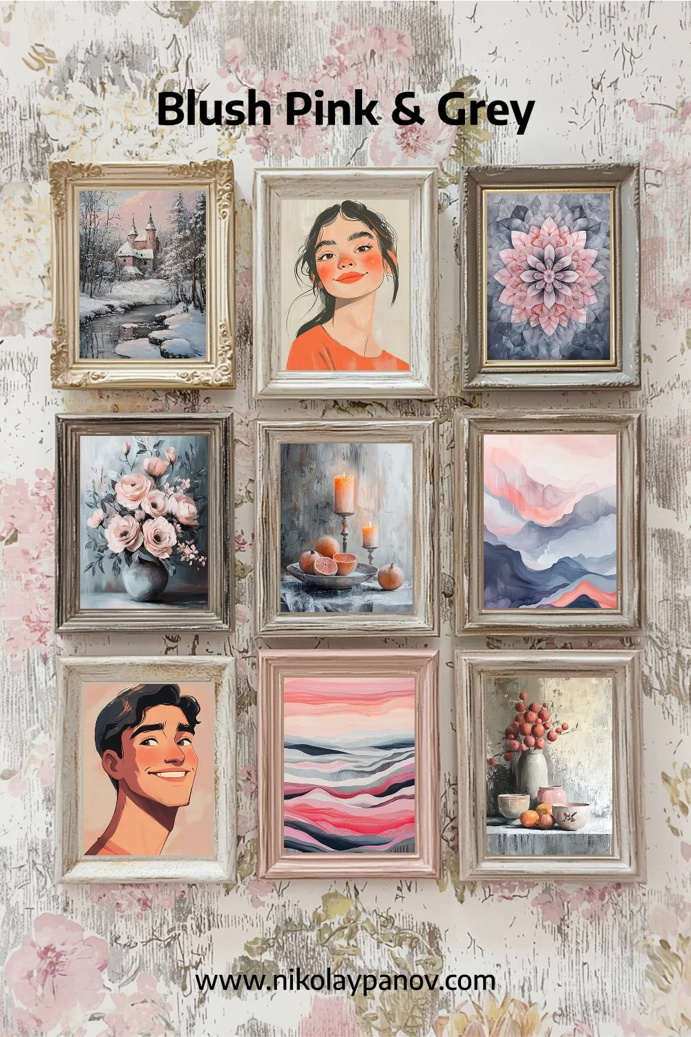 001-009 Blush Pink and Gray