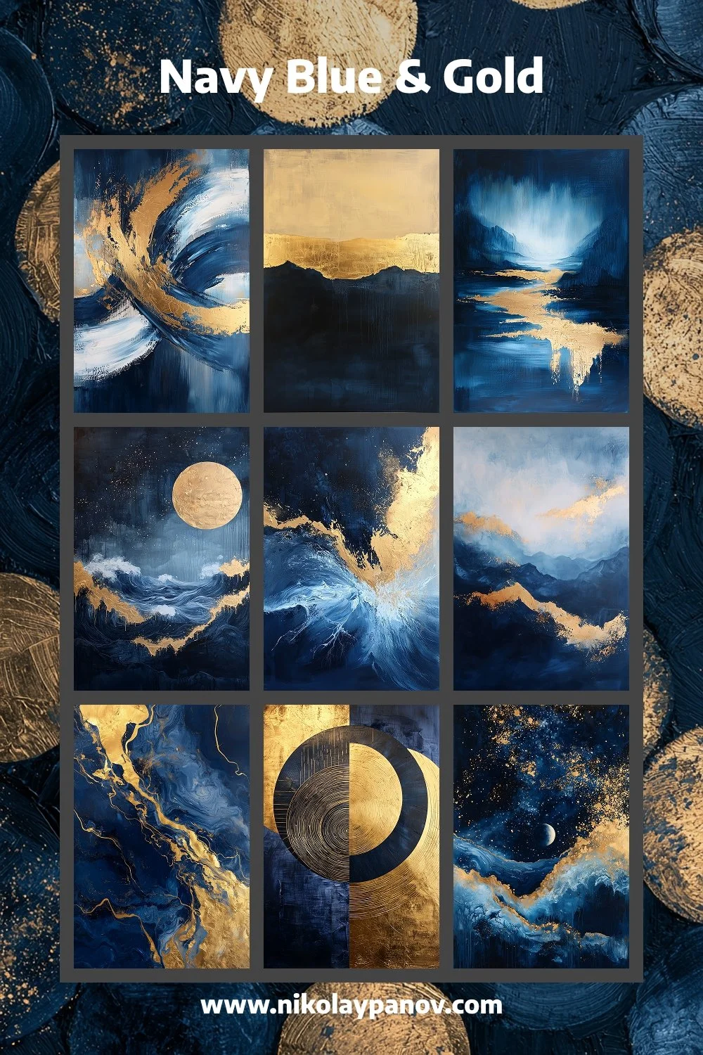 001-009 Navy Blue and Gold