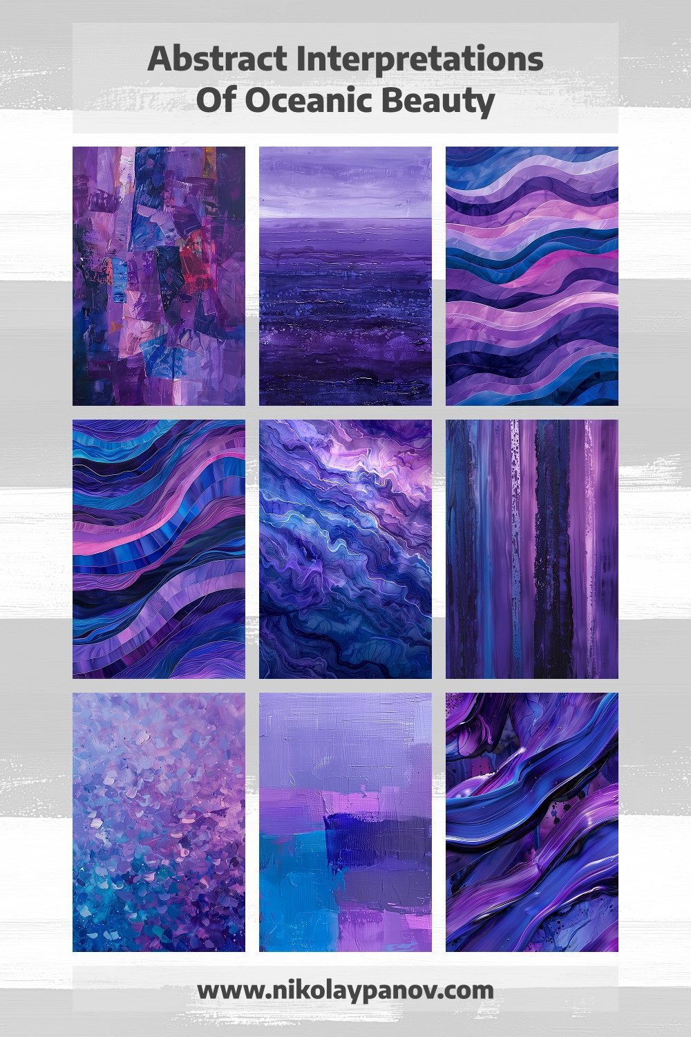 Abstract Interpretations of Oceanic Beauty in Purple and Blue