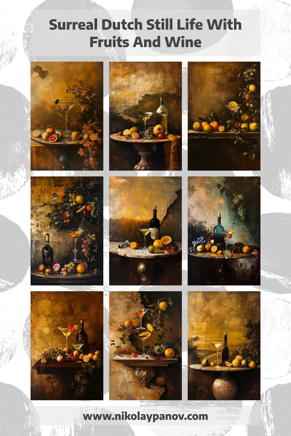 Surreal Dutch Still Life With Fruits and Wine