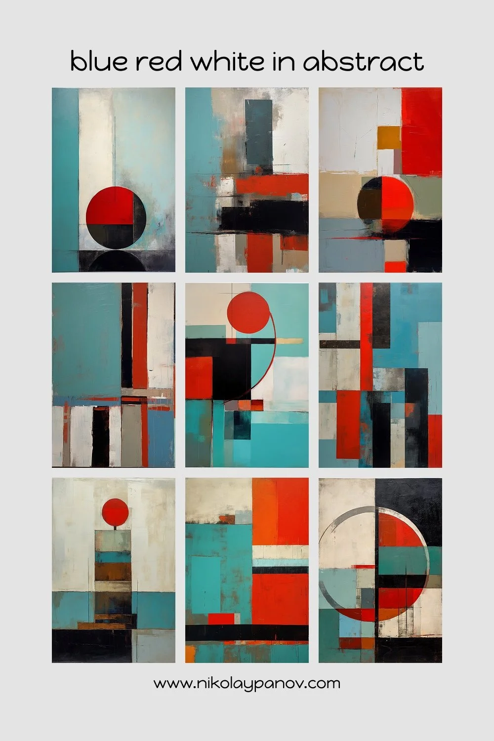 Blue Red White in Abstract