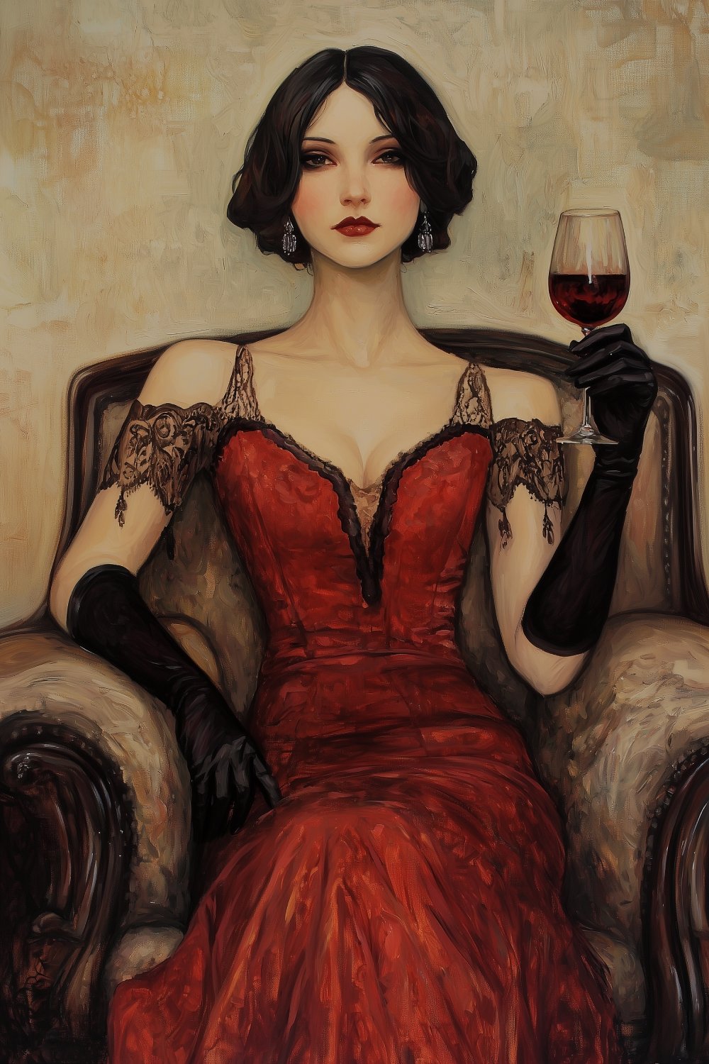 1339 Elegant Woman In Gloves