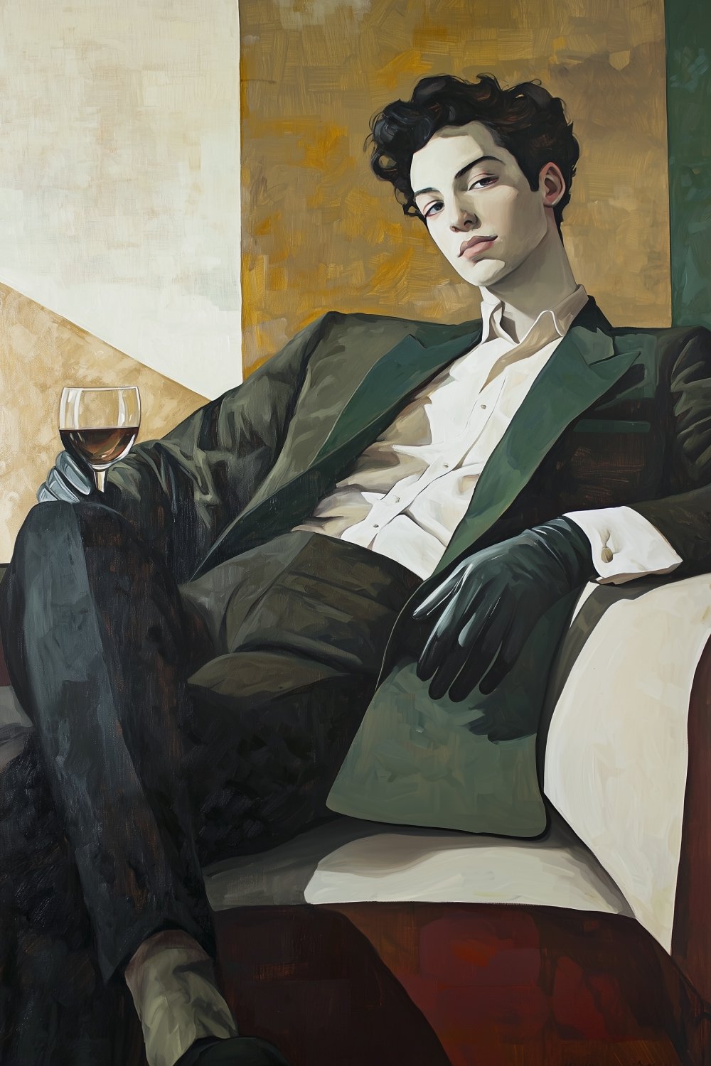 1351 Elegant Man In Gloves