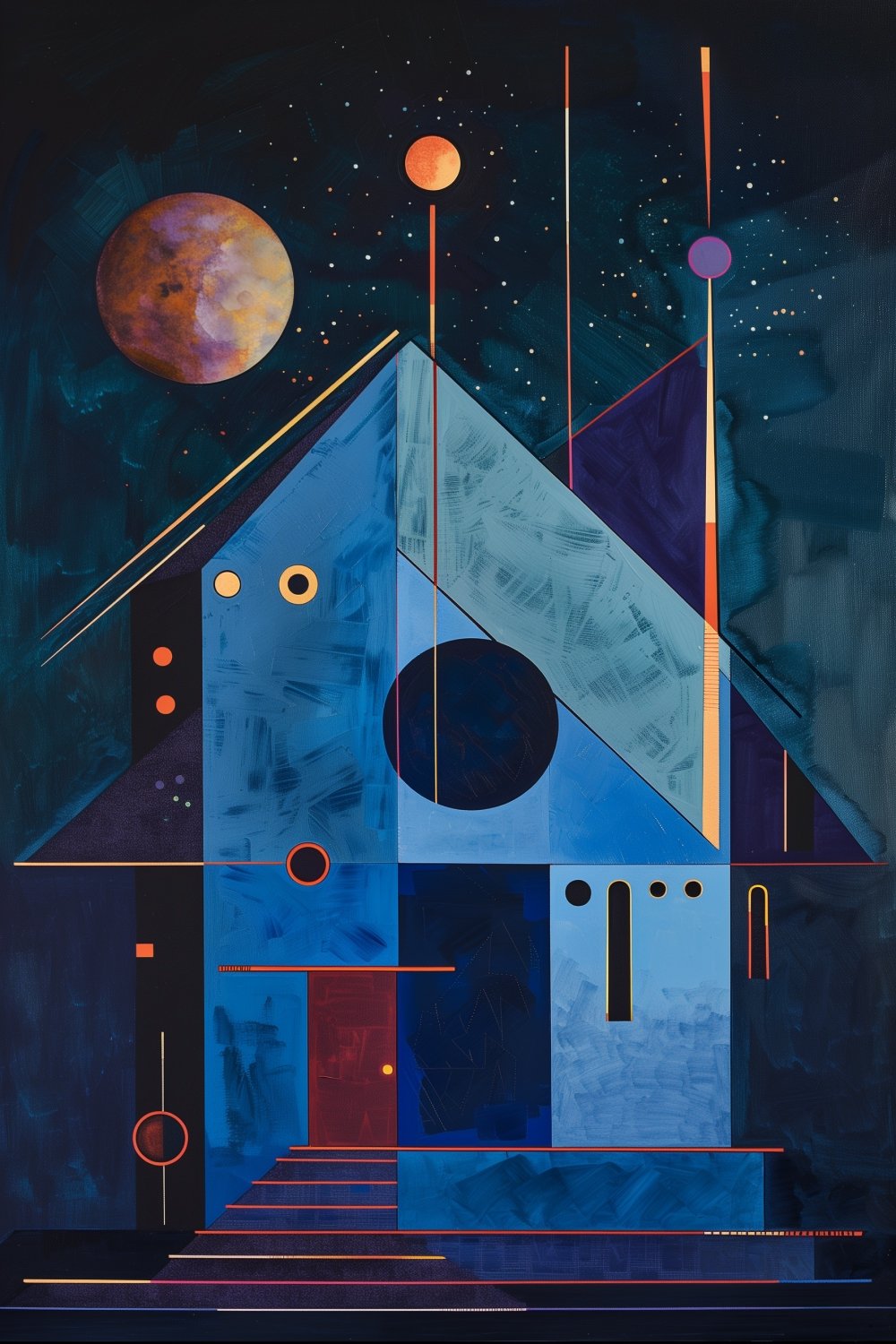 487 Abstract House in Geometric Shape