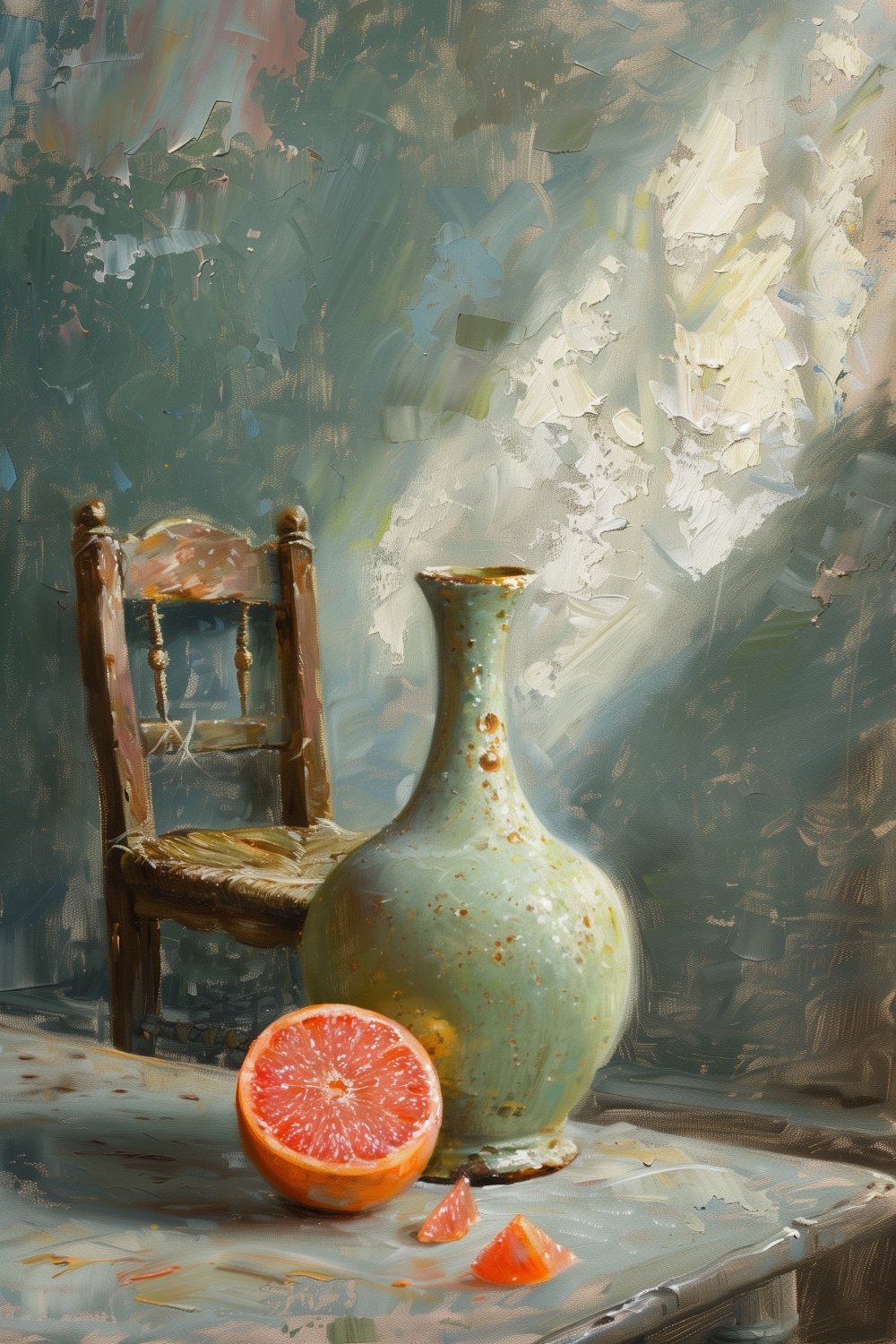 505 Antique Vase and Grapefruit on the Table.jpg