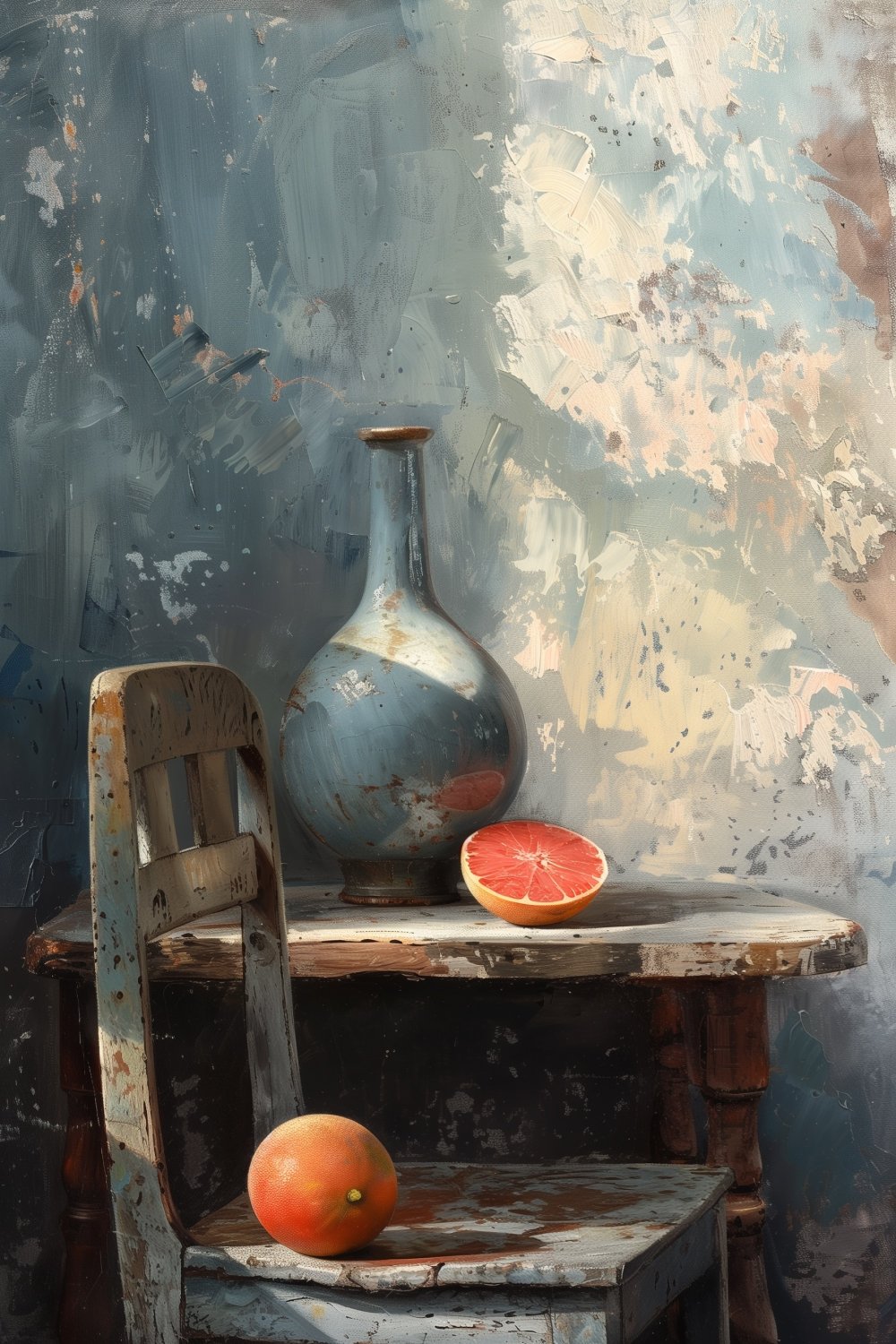 515 Antique Vase and Grapefruit on the Table.jpg