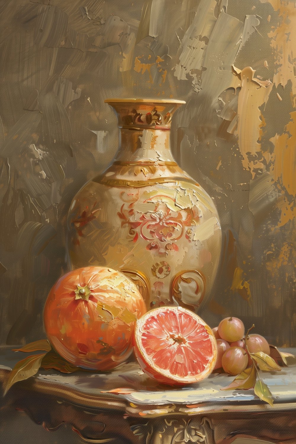 507 Antique Vase and Grapefruit on the Table.jpg