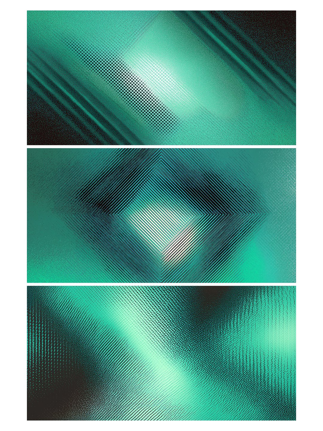017 Deep Teal, Set of Three Oversized Art Prints
