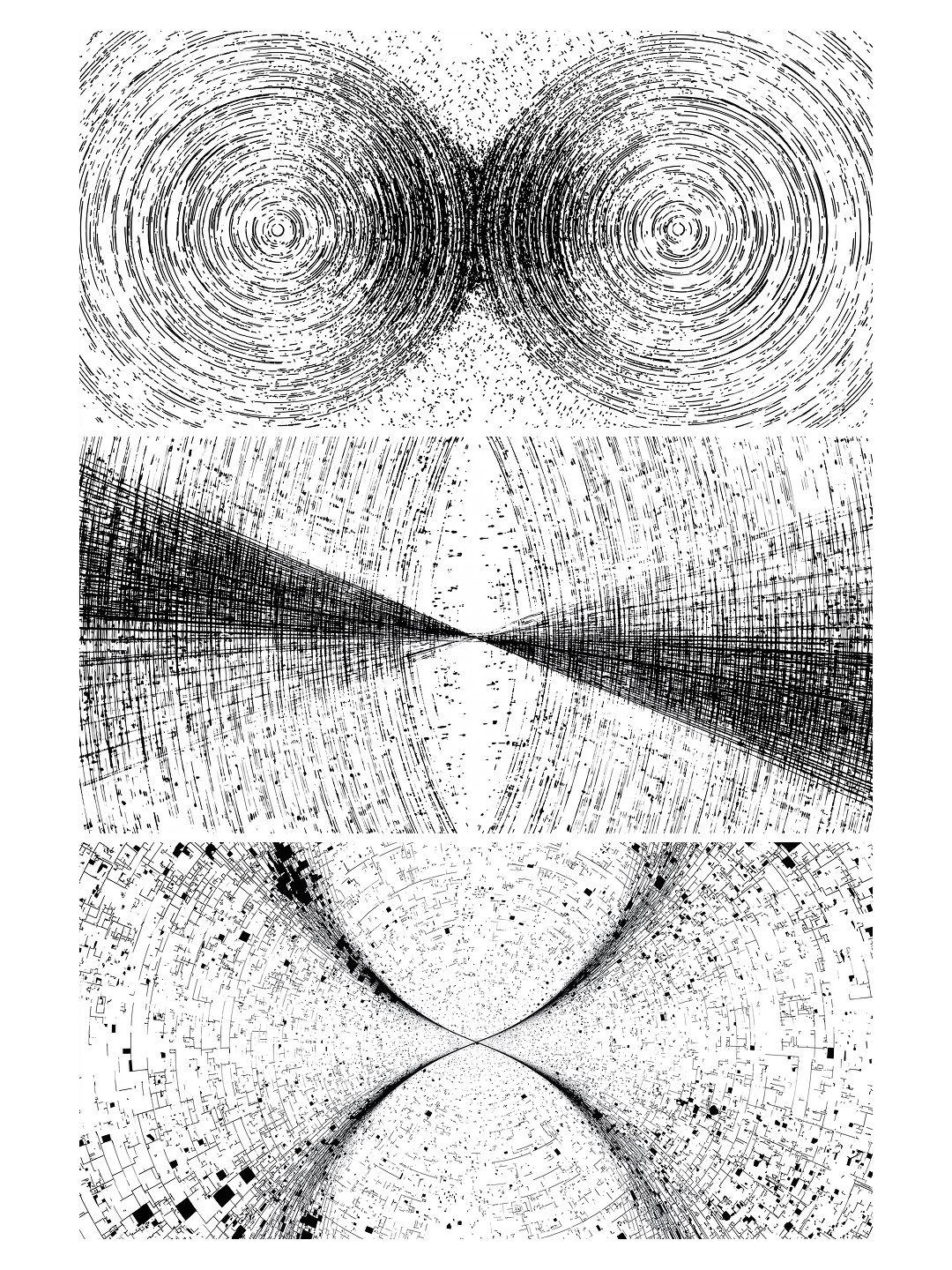 038 Stark Obsidian Black Against A Crisp Gallery White, Set of Three Oversized Art Prints