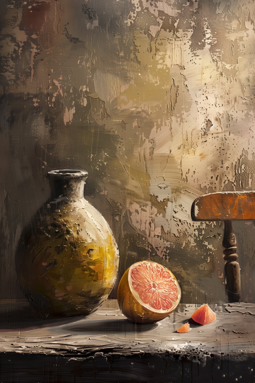 506 Antique Vase and Grapefruit on the Table.jpg