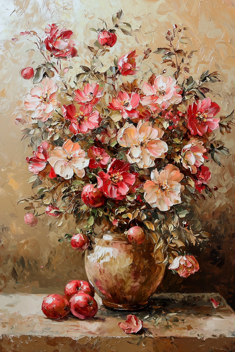 1075 Autumn Flowers And Apples