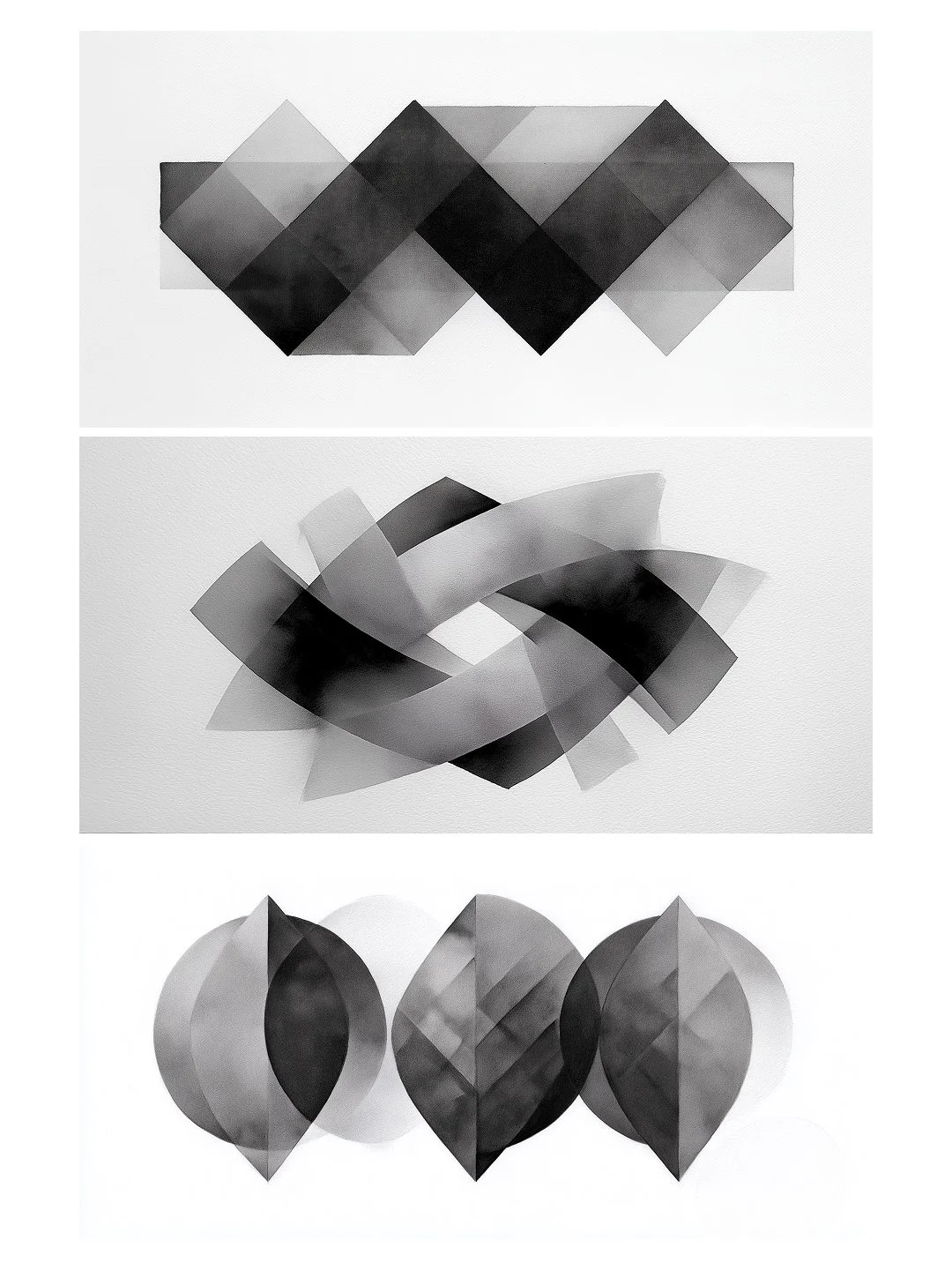 014 Linear Shadows, Set of Three Oversized Art Prints